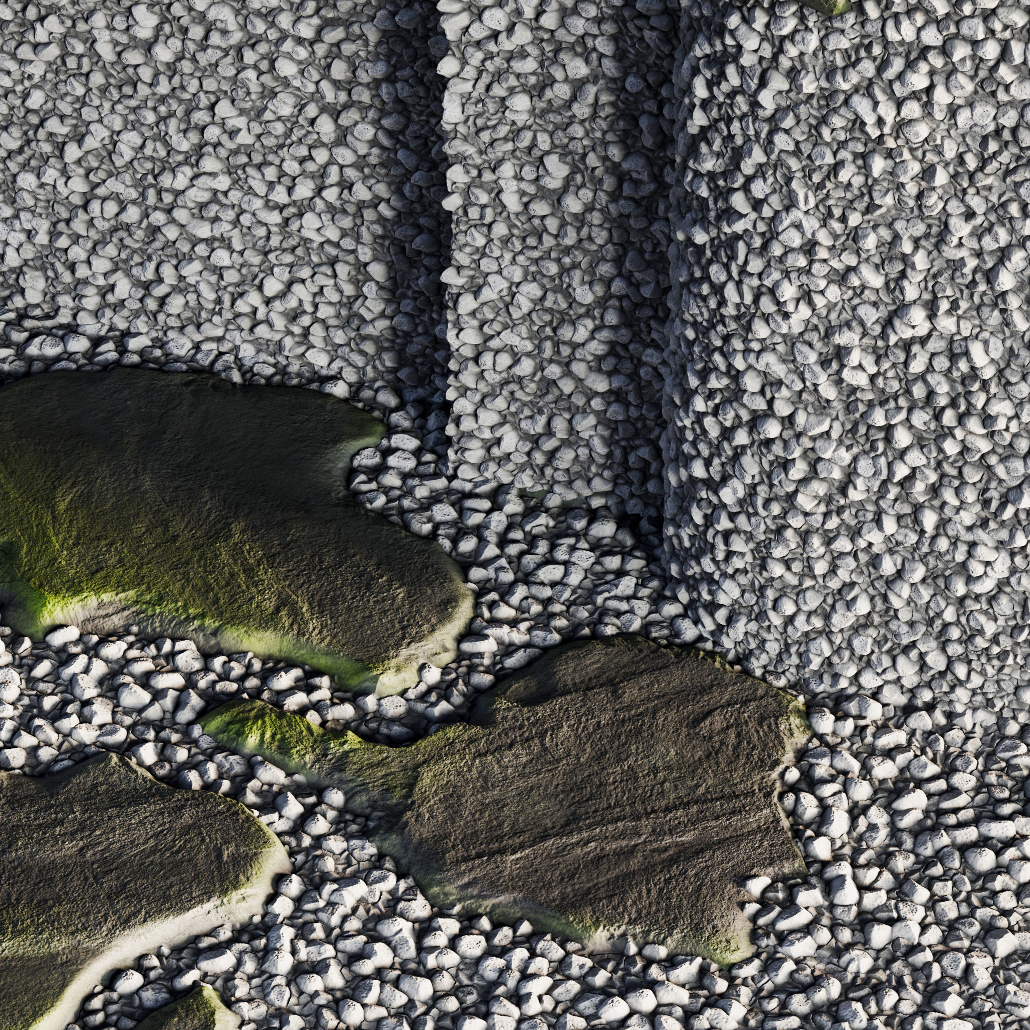 H68 Slate Stones and Gravel Pathway - PBR - 4K Low-poly 3D model_5