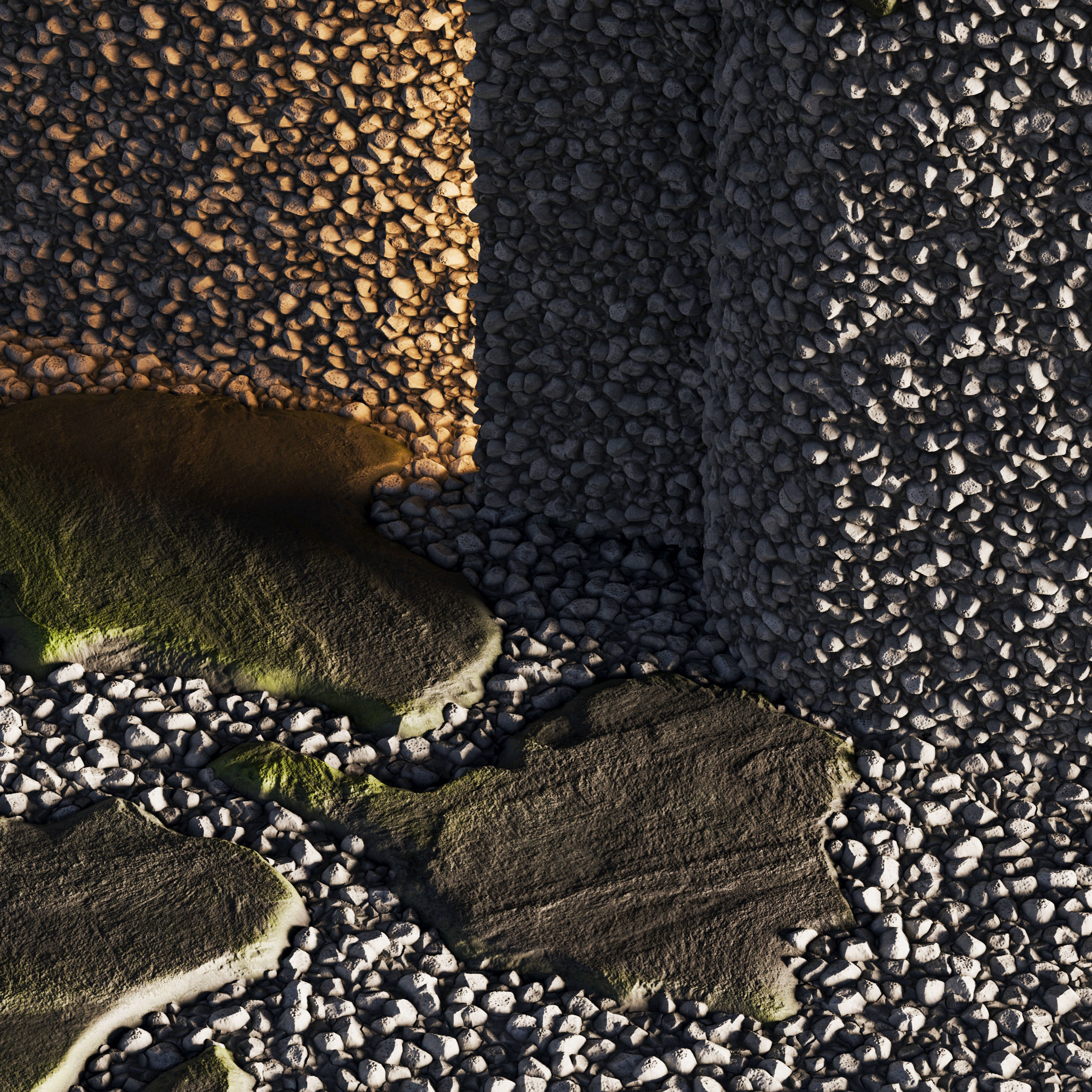 H68 Slate Stones and Gravel Pathway - PBR - 4K Low-poly 3D model_6