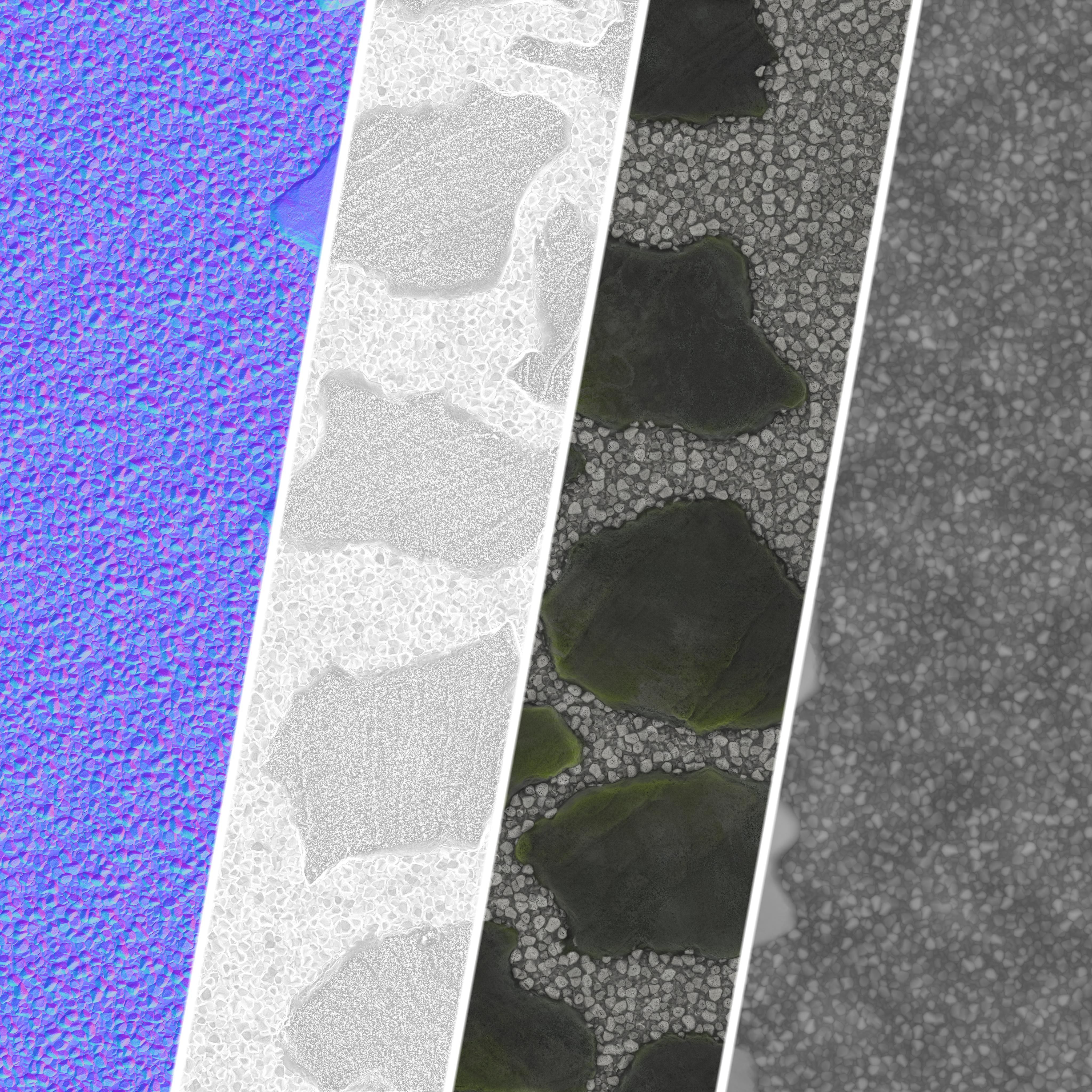 H68 Slate Stones and Gravel Pathway - PBR - 4K Low-poly 3D model_7