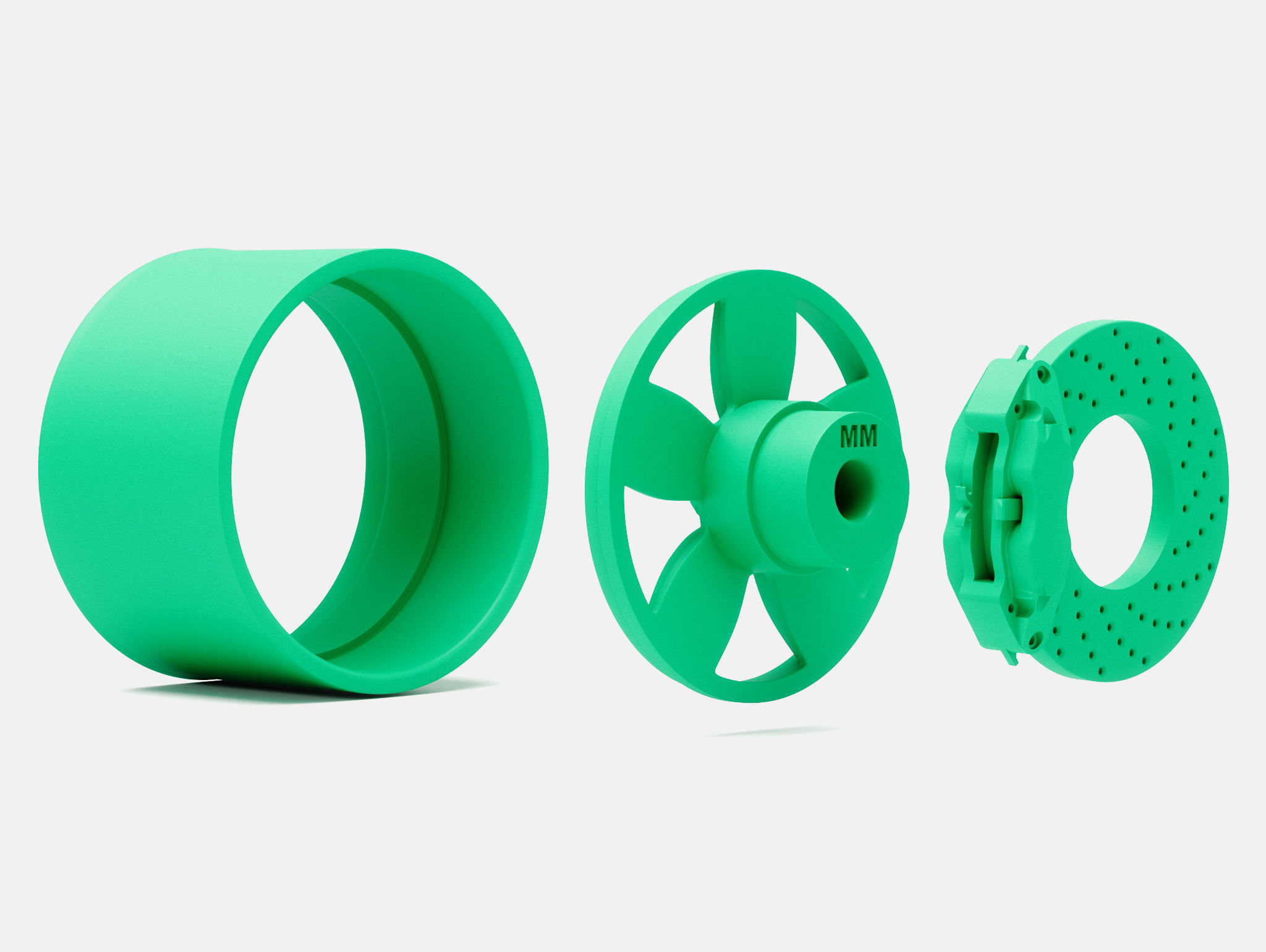 15x10 Daisy Wheel and Brake 3D print model_4