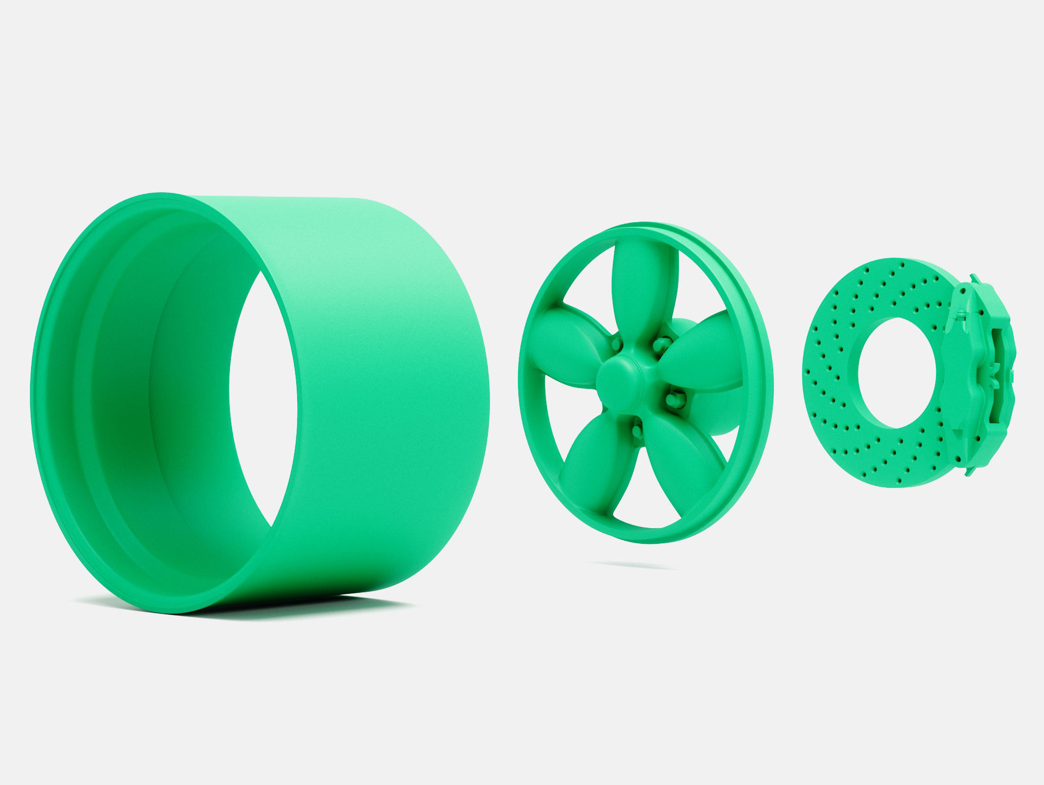15x10 Daisy Wheel and Brake 3D print model_3
