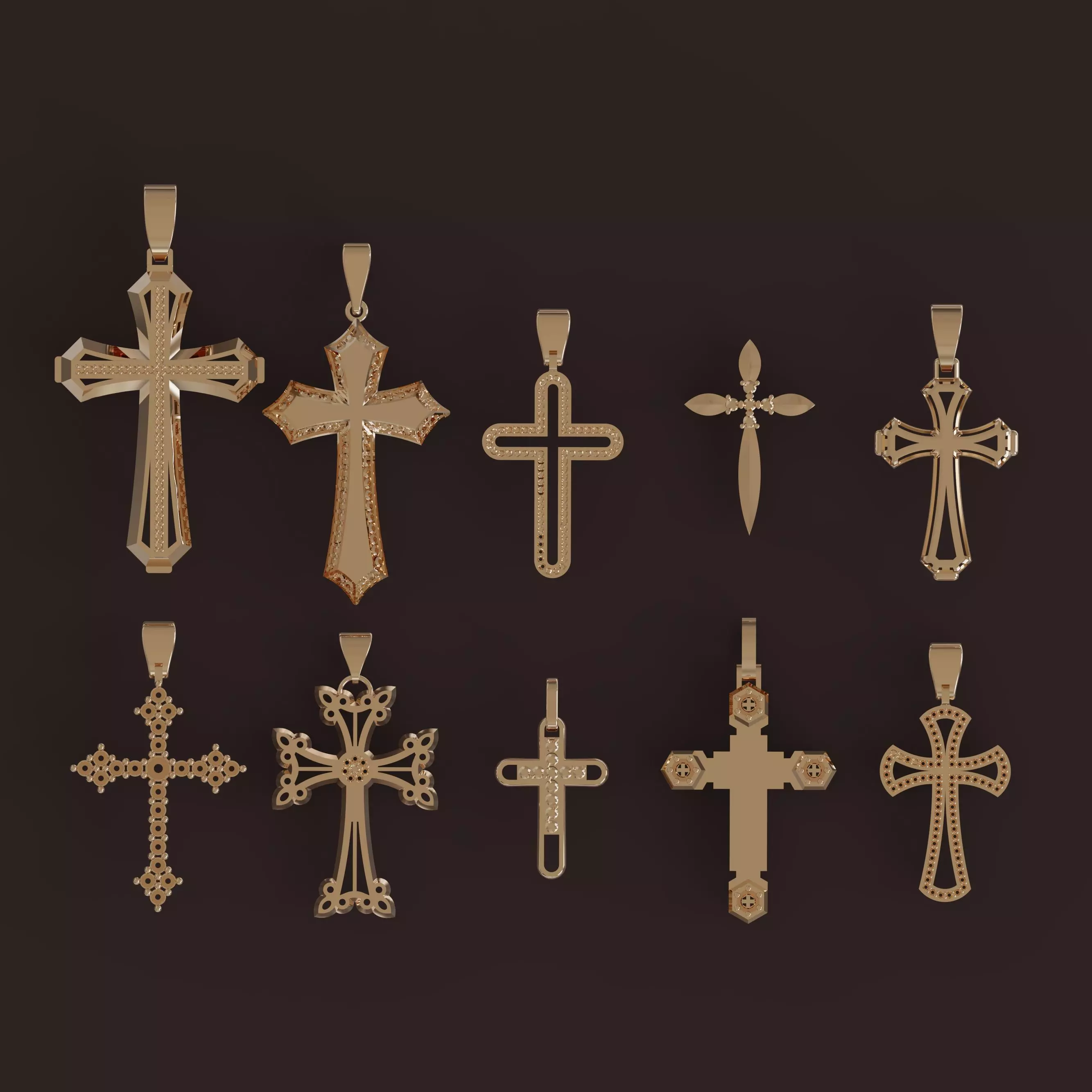 Diamond Cross Pendants Limited Edition Designer Collection 11-20 3D print model
