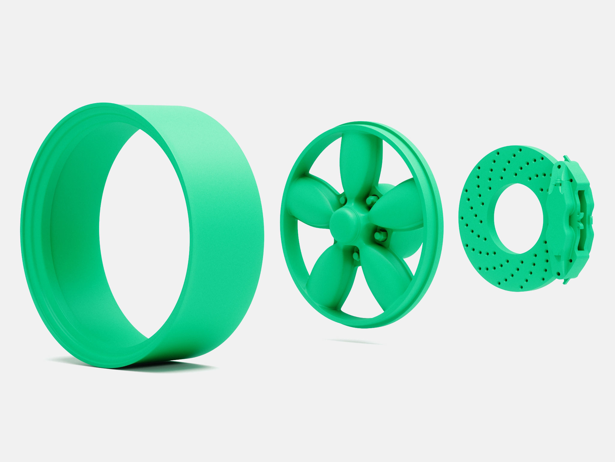 15x6 Daisy Wheel and Brake 3D print model_3