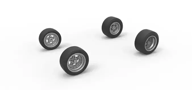 Wheel set of Pavement Midget car Scale 1 to 25