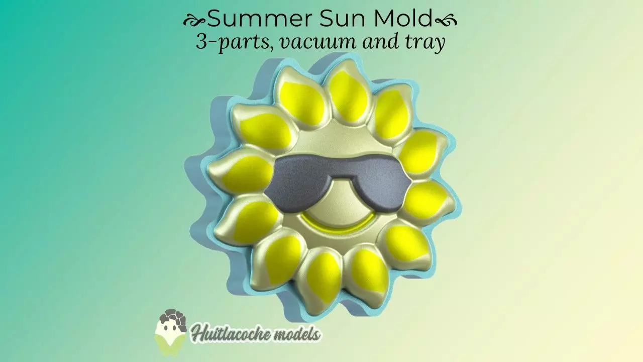 Summer sun mold 3D print model_0