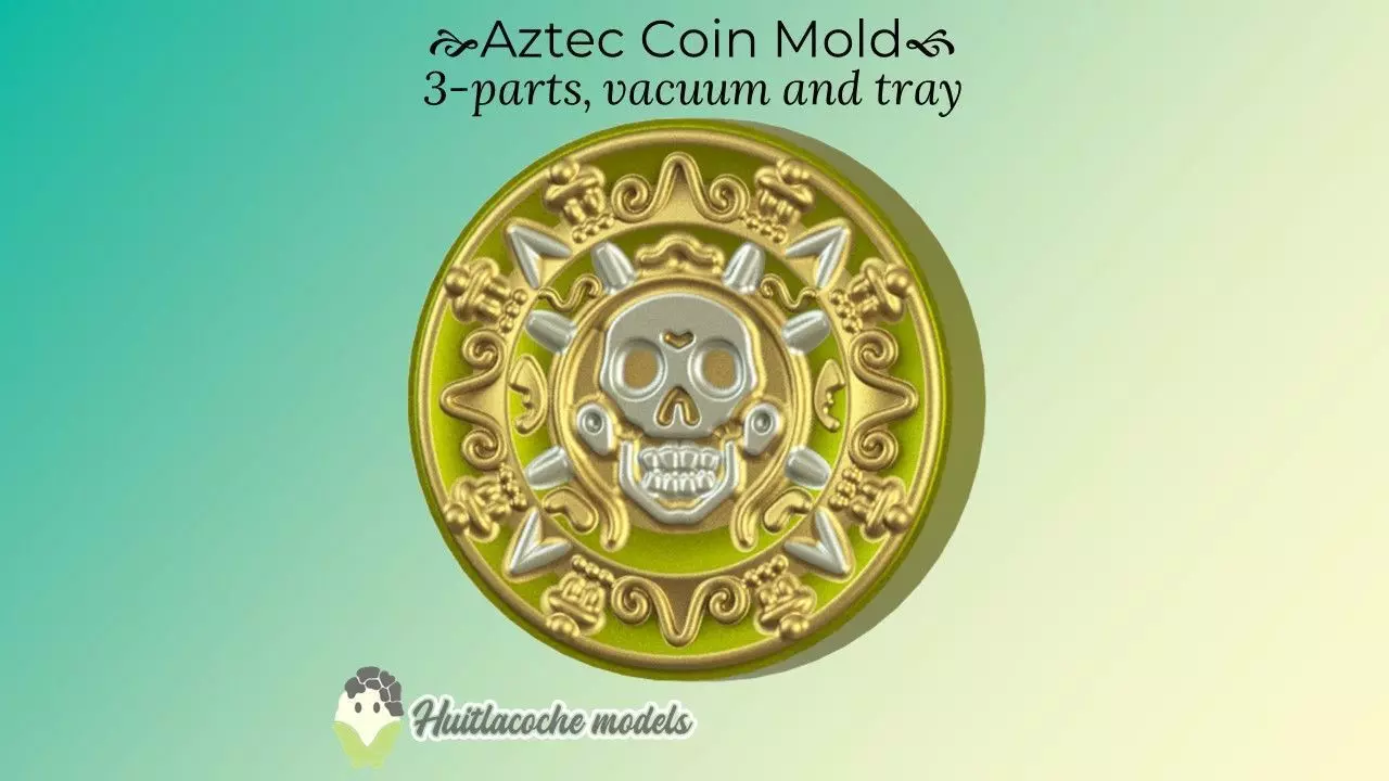 Aztec coin mold 3D print model