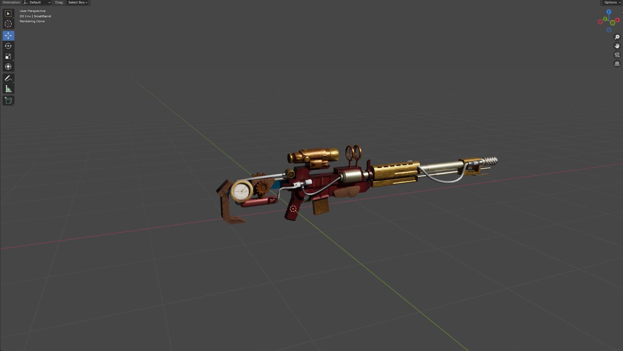 Steampunk Sniper Low-poly 3D model_1