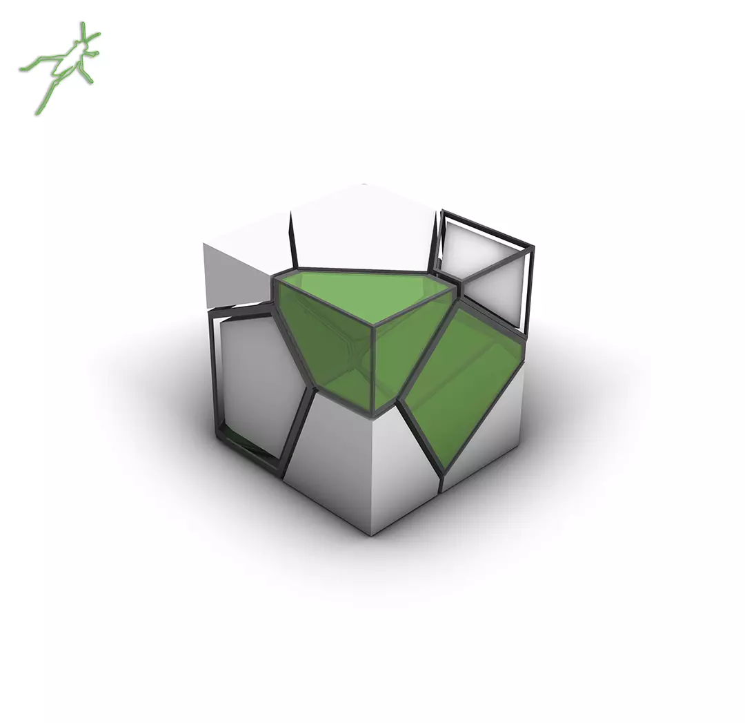 Grasshopper  EX 4  Populate 3D  Voronoi 3D 3D model_0