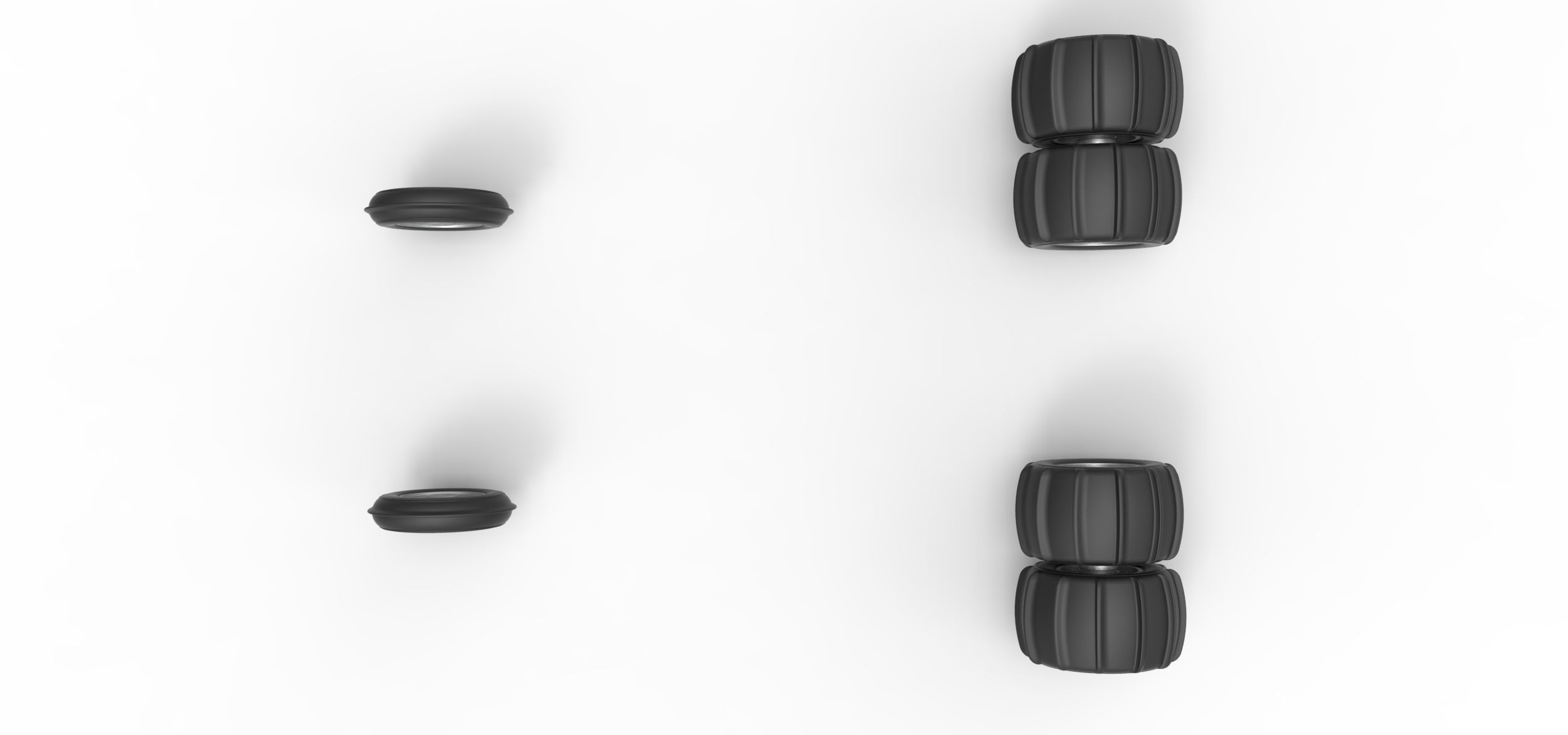 Wheel Set of water pumper Sand buggy Version 1 Scale 1 to 25 3D print model_6