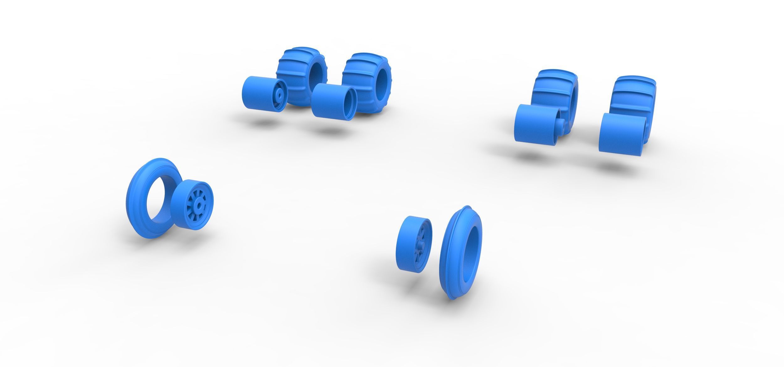 Wheel Set of water pumper Sand buggy Version 1 Scale 1 to 25 3D print model_9