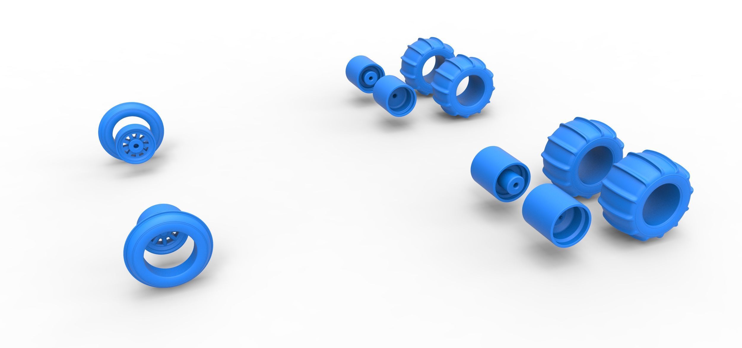 Wheel Set of water pumper Sand buggy Version 1 Scale 1 to 25 3D print model_10