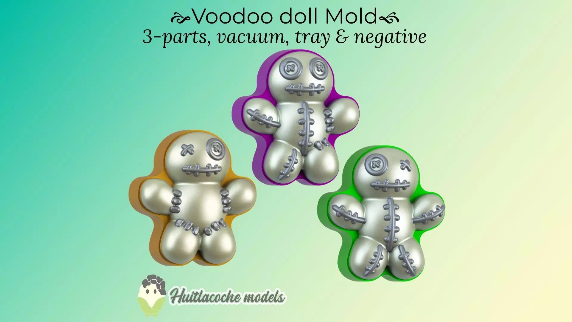 Voodoo doll mold 3D print model_0