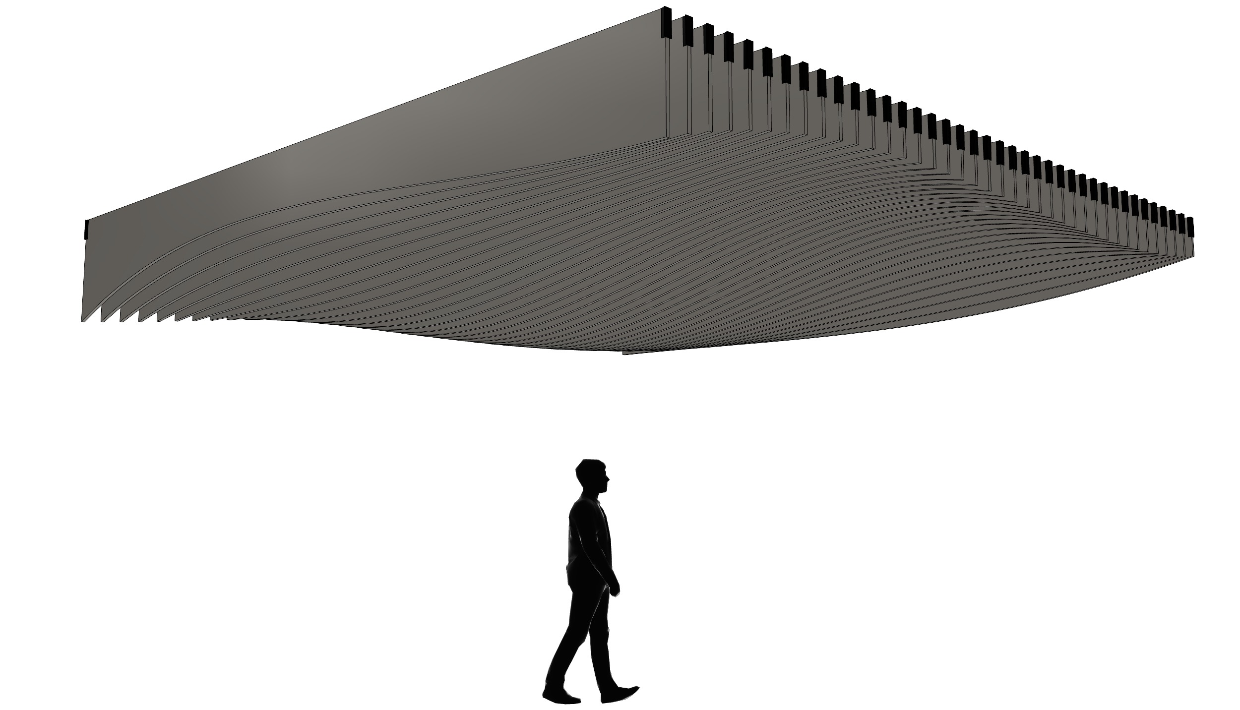 Parametric Ceiling Wave Contour Design with Hangers 3D model_2