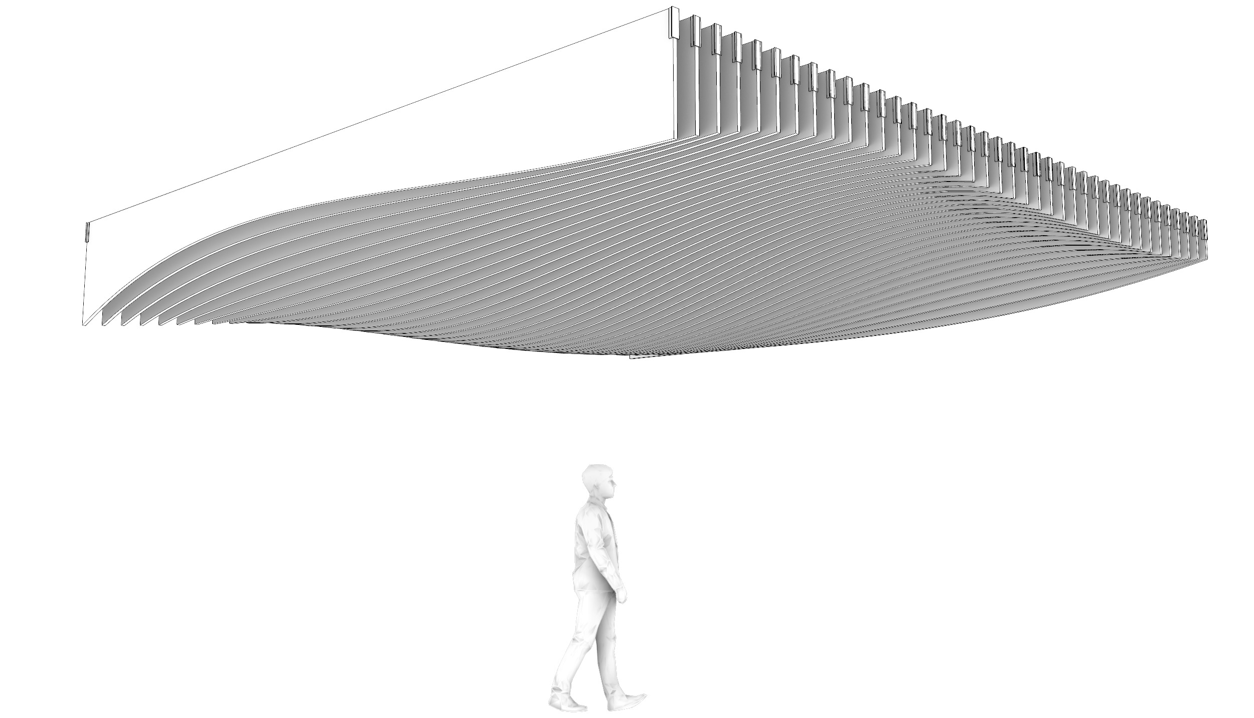 Parametric Ceiling Wave Contour Design with Hangers 3D model_4