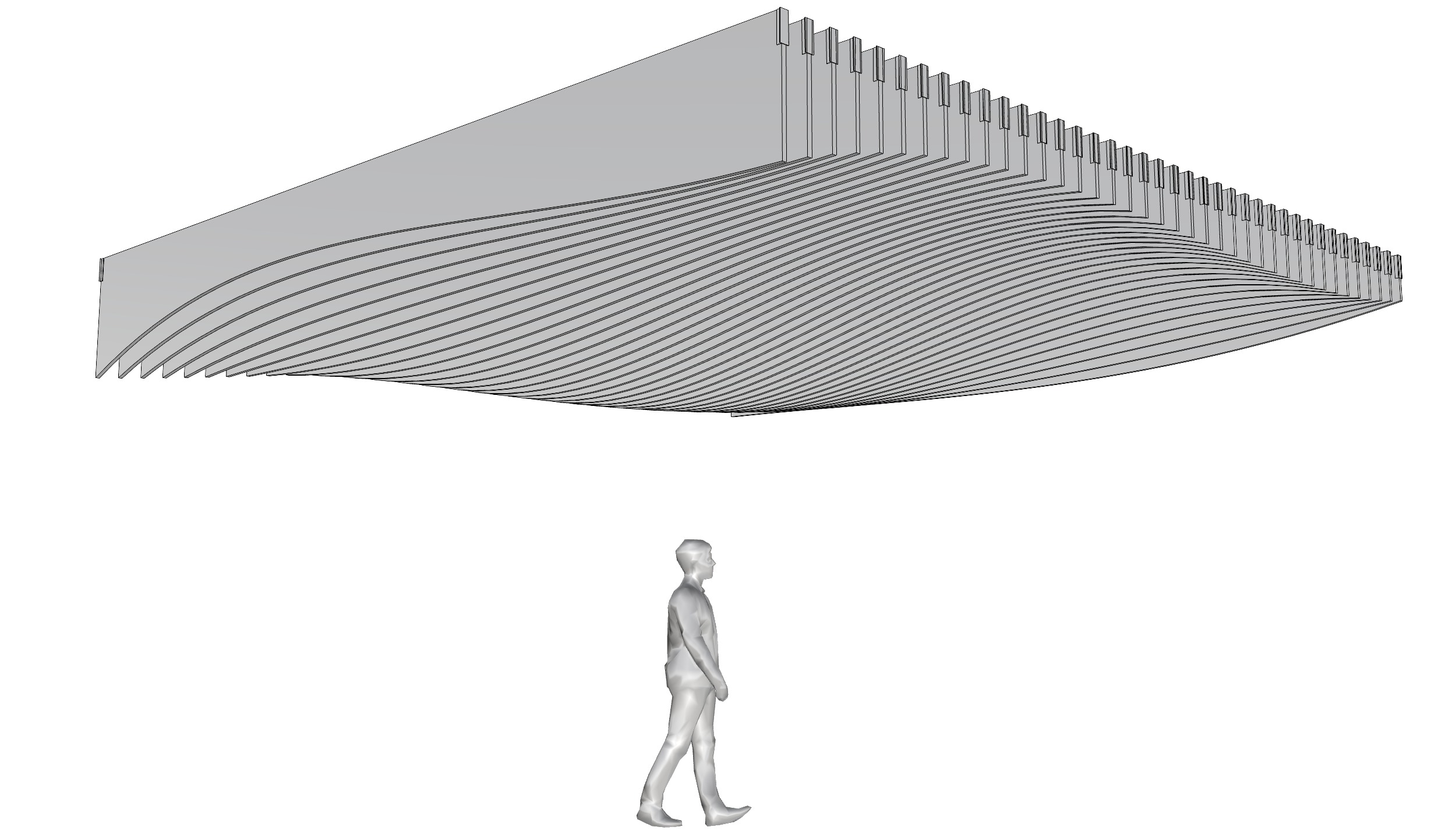 Parametric Ceiling Wave Contour Design with Hangers 3D model_3