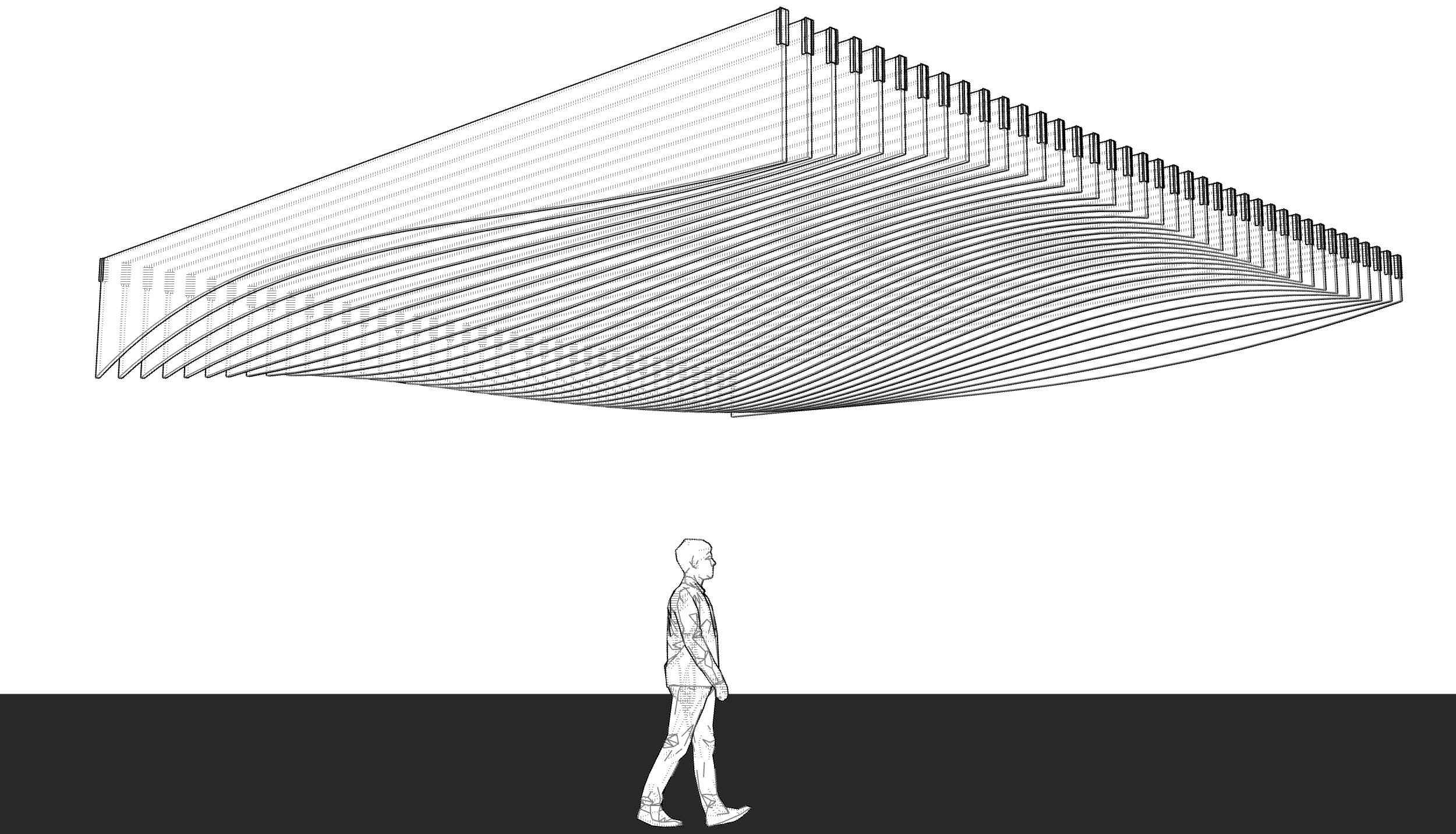 Parametric Ceiling Wave Contour Design with Hangers 3D model_5