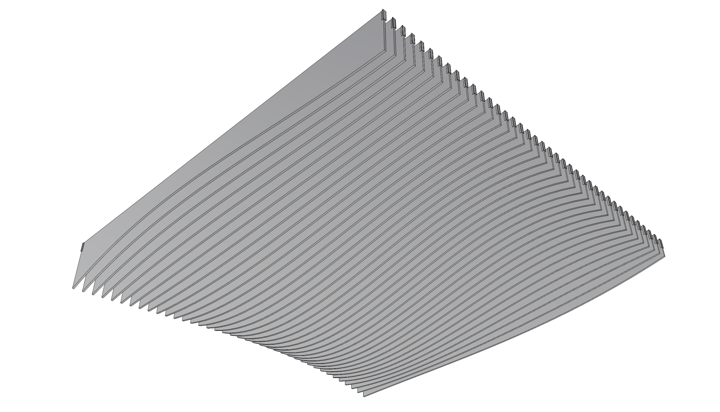 Parametric Ceiling Wave Contour Design with Hangers 3D model_6