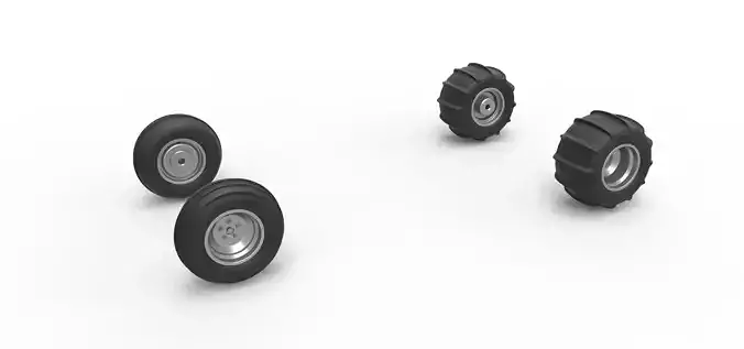 Wheel Set of water pumper Sand buggy Version 2 Scale 1 to 25