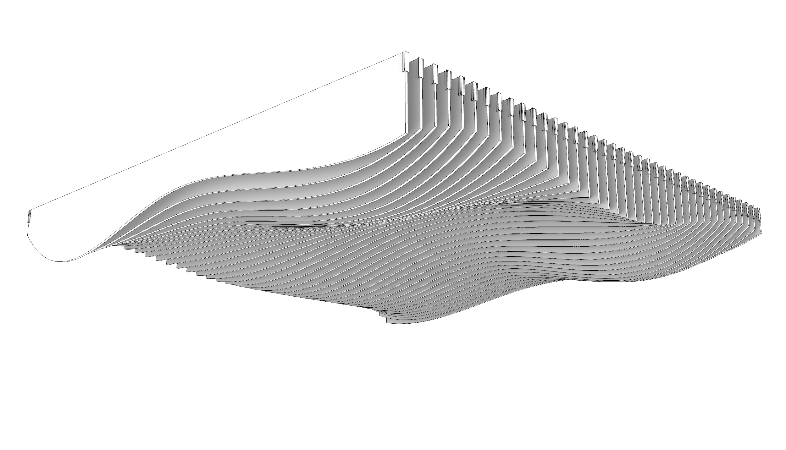 Parametric Ceiling Wave Contour Design with Hangers 3D model_3