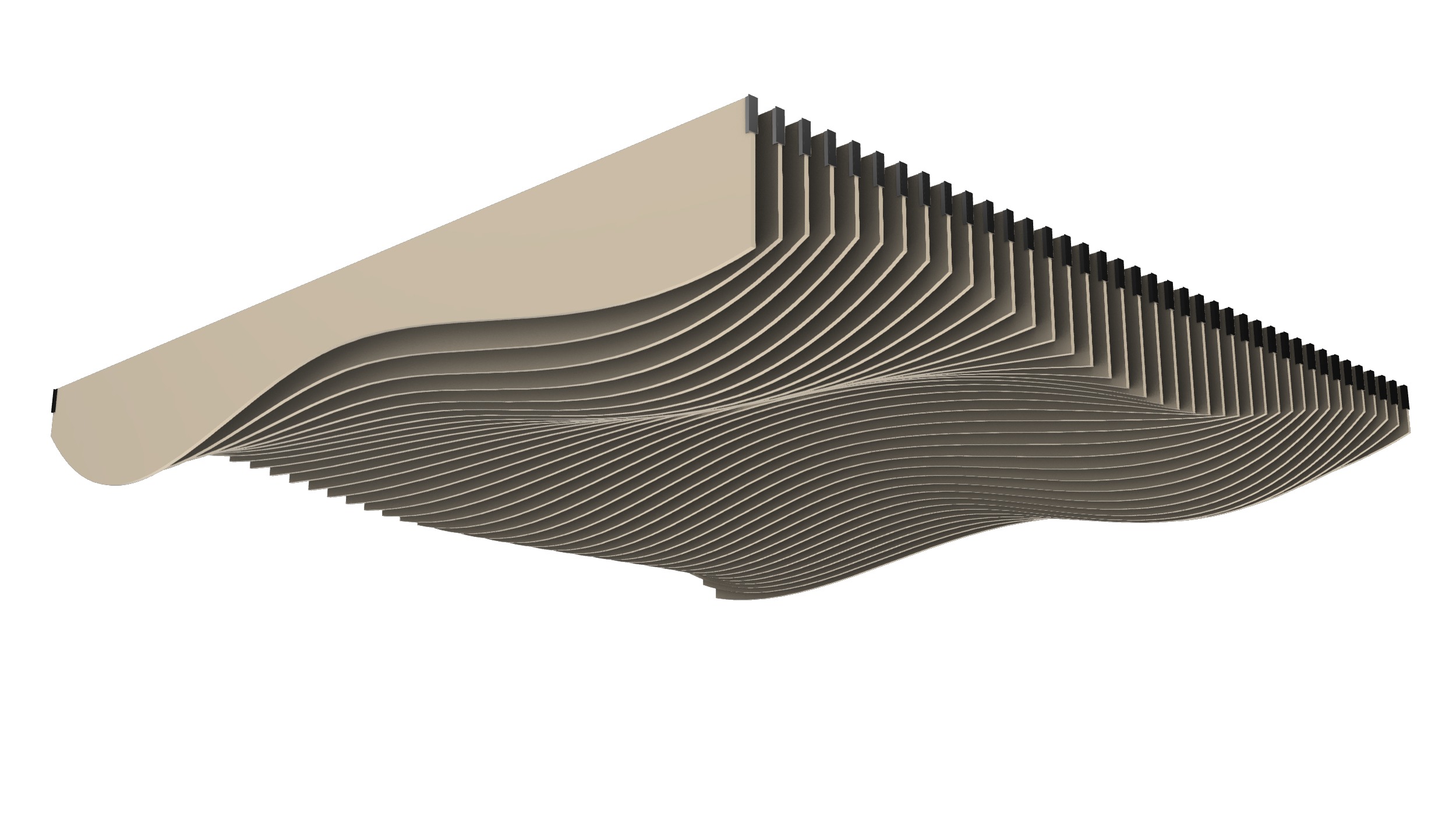 Parametric Ceiling Wave Contour Design with Hangers 3D model_1