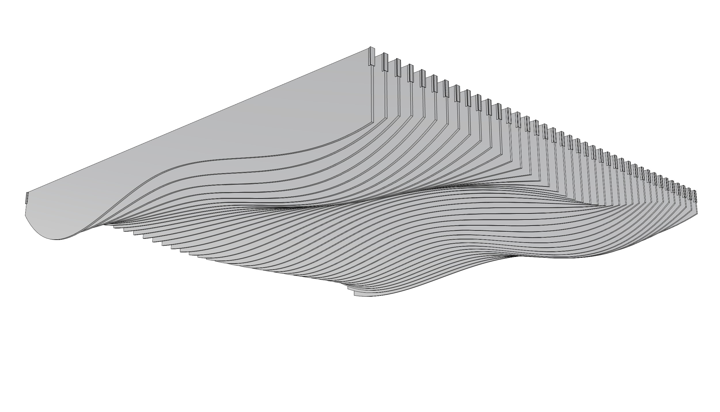 Parametric Ceiling Wave Contour Design with Hangers 3D model_2