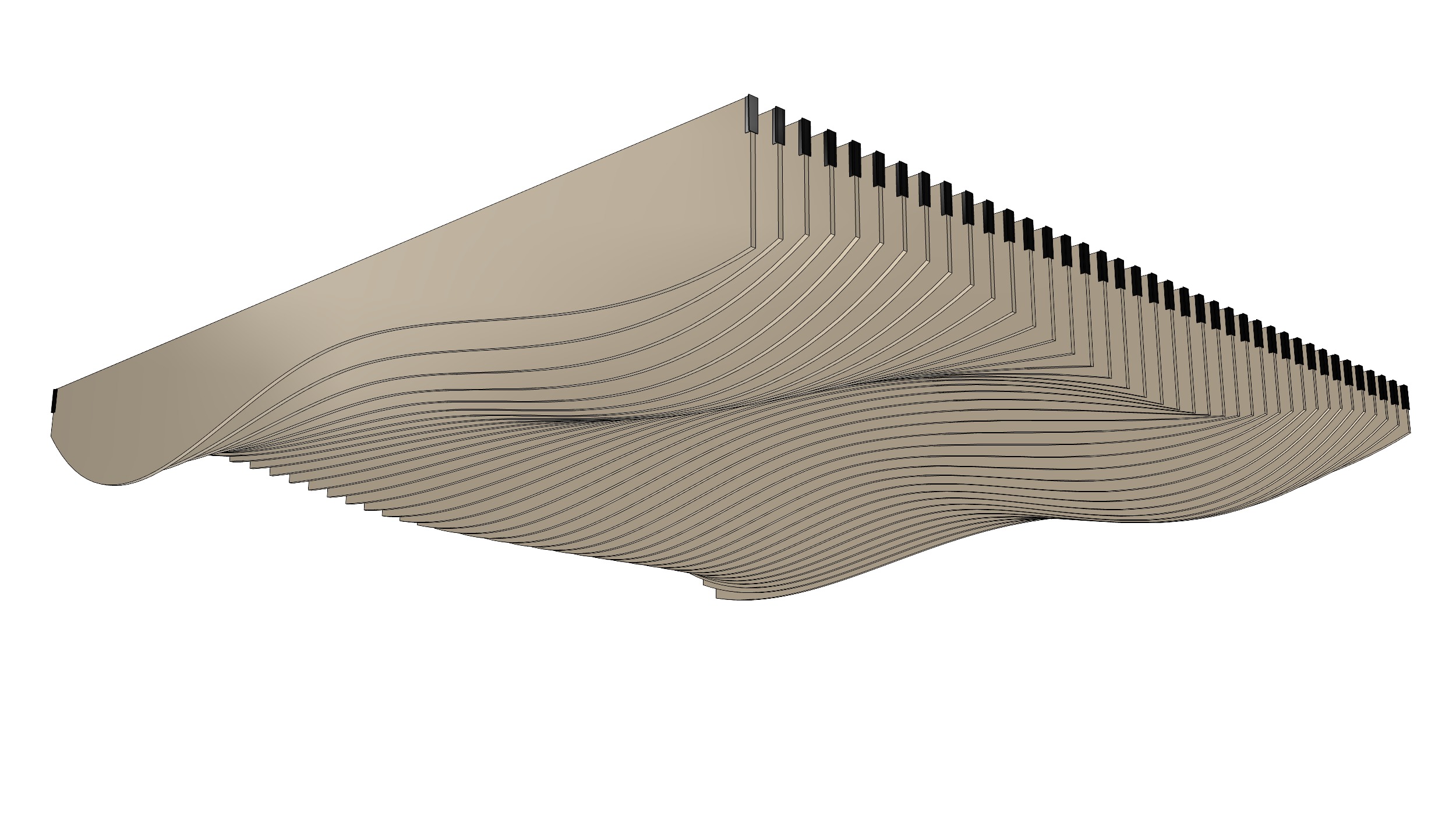Parametric Ceiling Wave Contour Design with Hangers 3D model_4