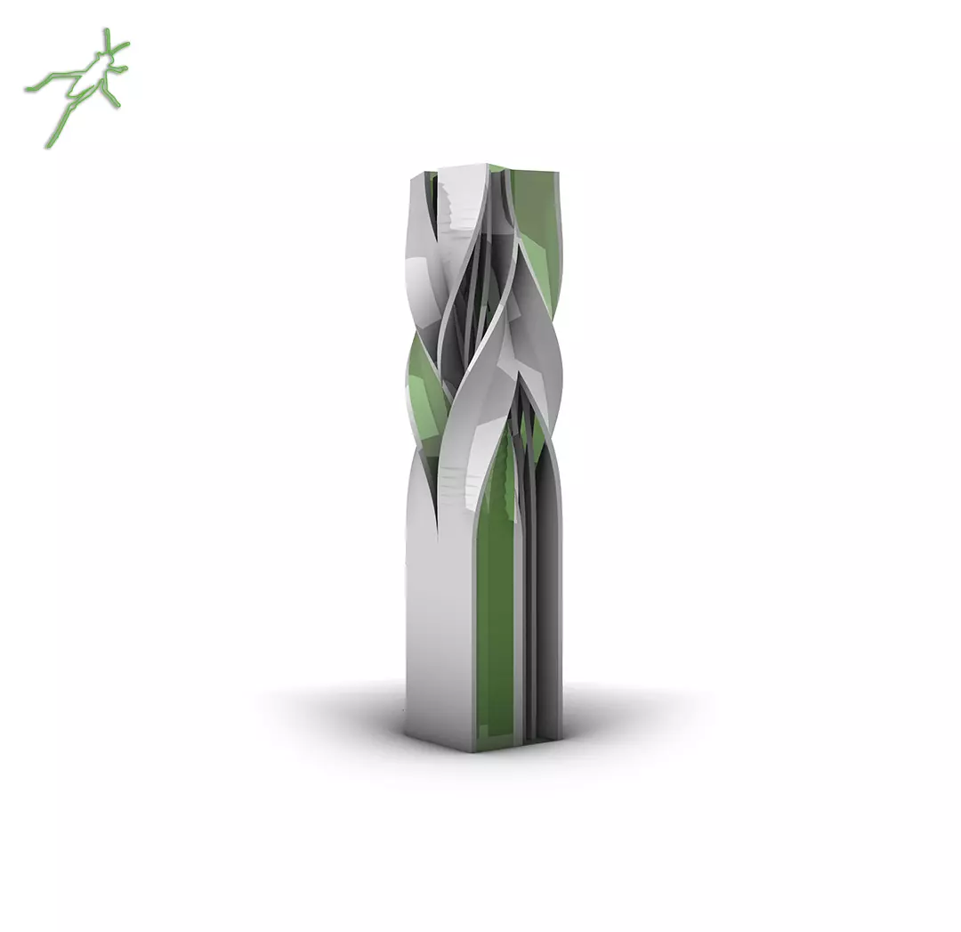 Grasshopper EX 7 Extrude curve Twist 3D model