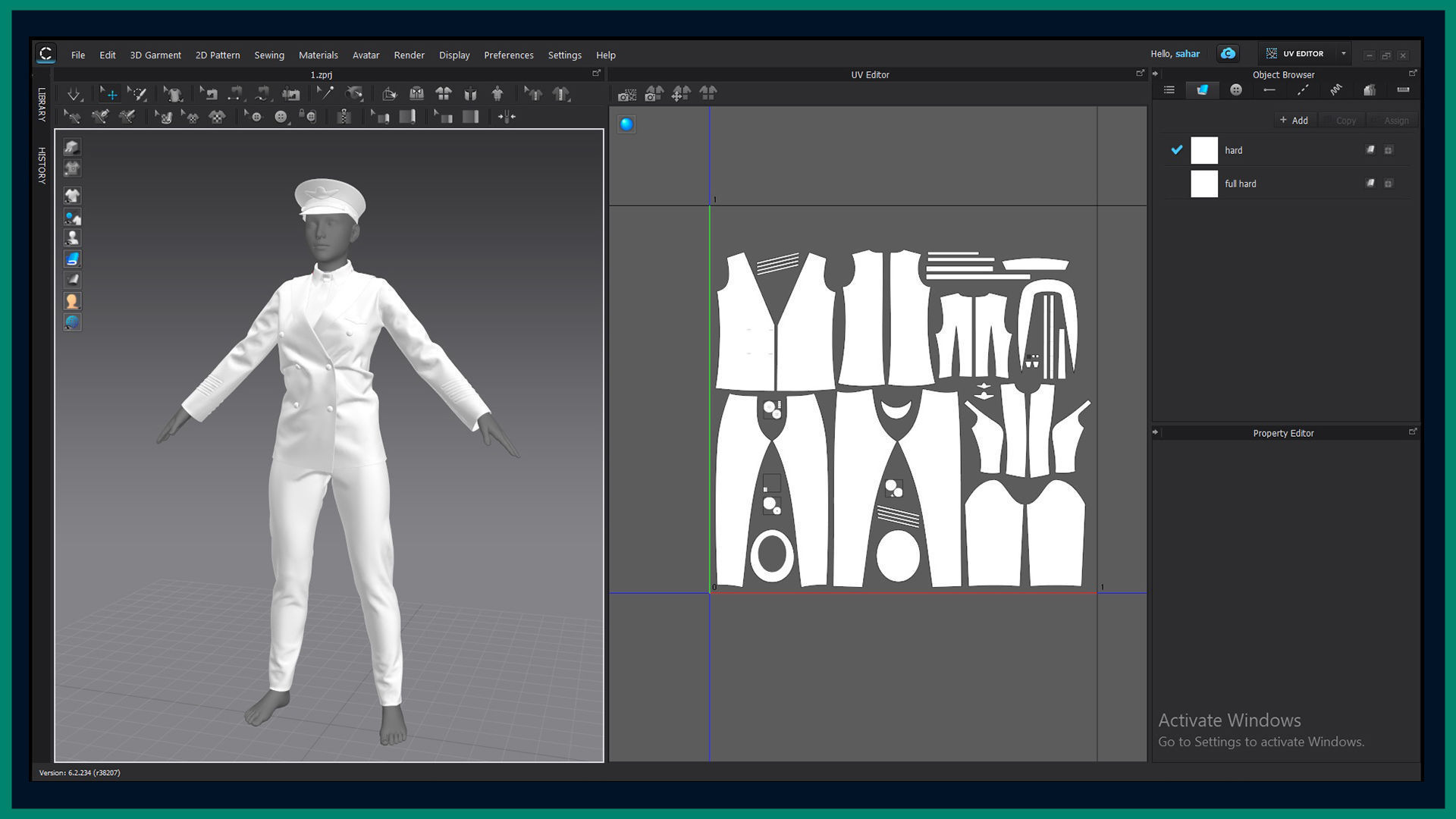 female pilot uniform with texture 3D model_6