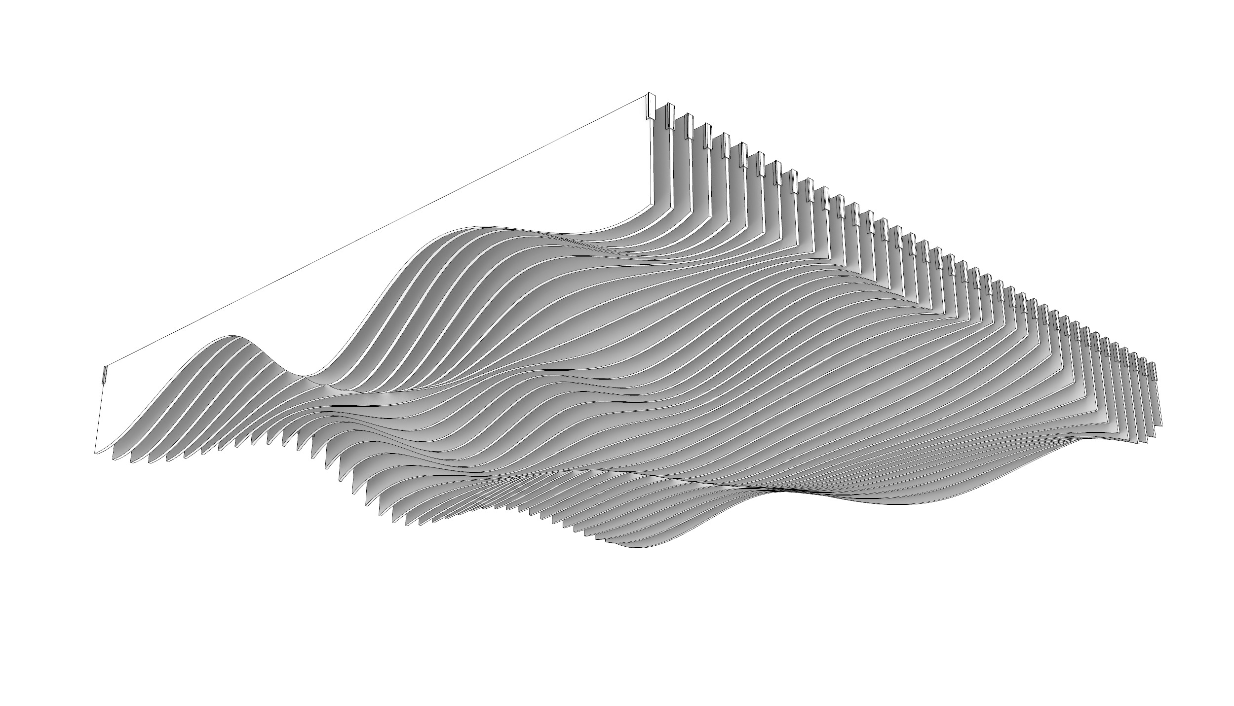 Parametric Ceiling Wave Contour Design with Hangers 3D model_3
