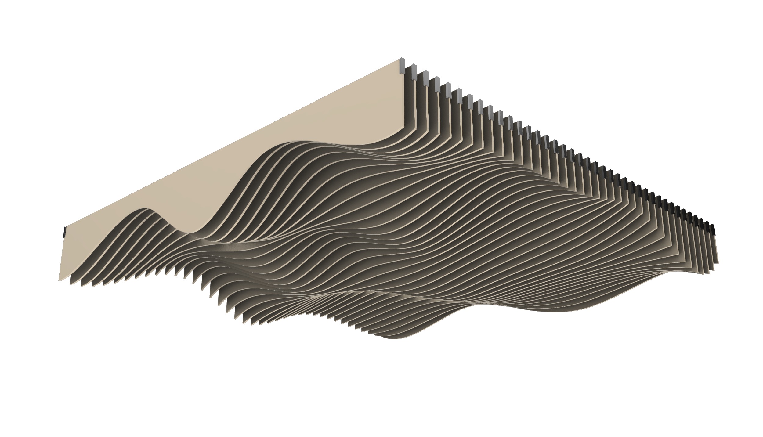 Parametric Ceiling Wave Contour Design with Hangers 3D model_2