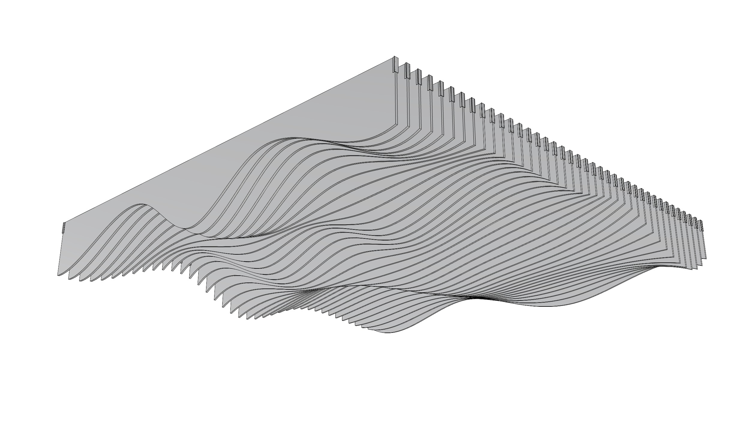 Parametric Ceiling Wave Contour Design with Hangers 3D model_4
