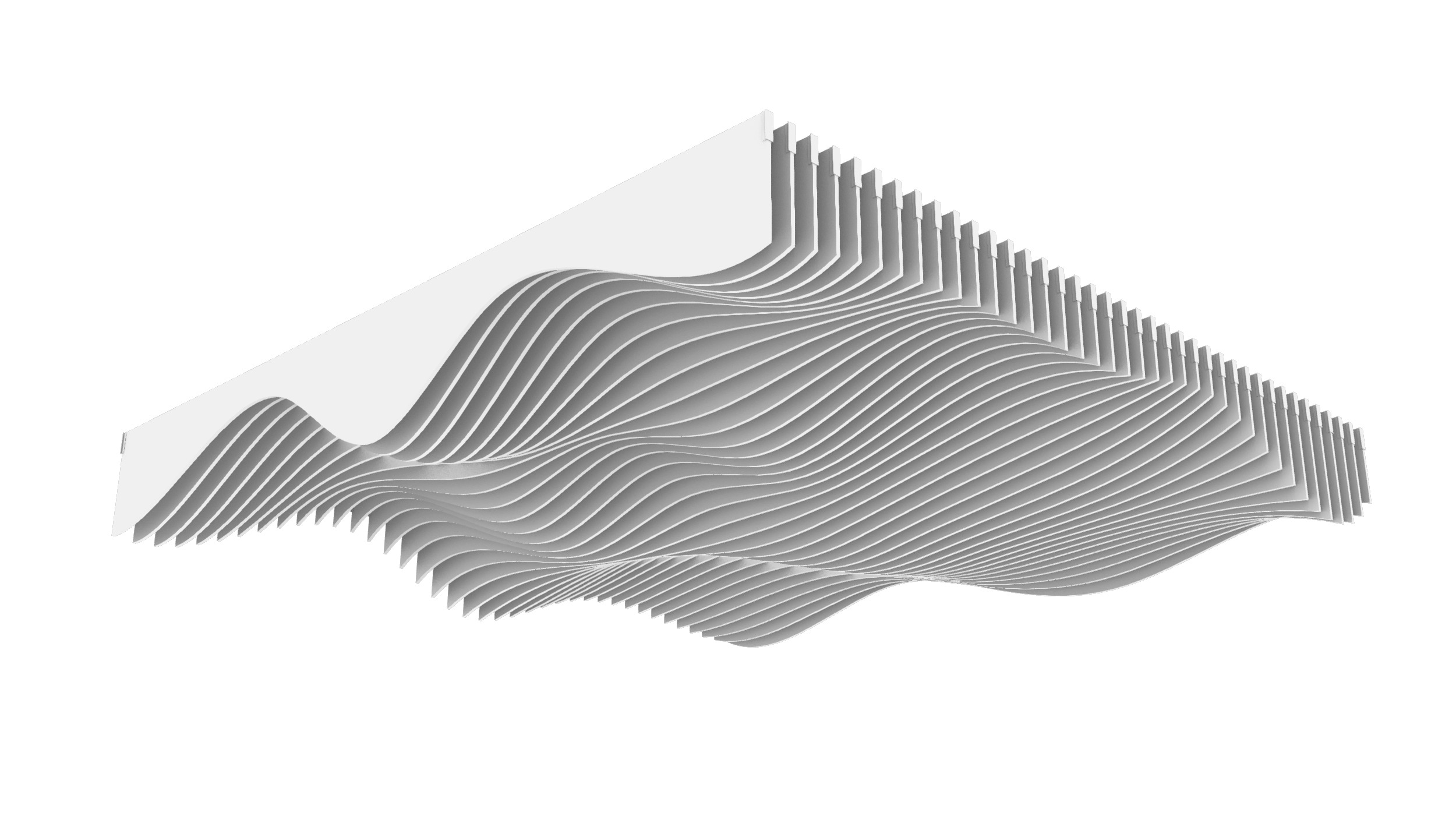 Parametric Ceiling Wave Contour Design with Hangers 3D model_5