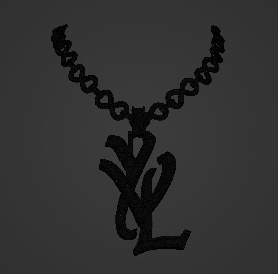 Playboi Carti - YVL Chain 3D Iced Out 3D model_3