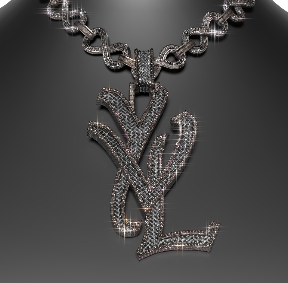 Playboi Carti - YVL Chain 3D Iced Out 3D model_1