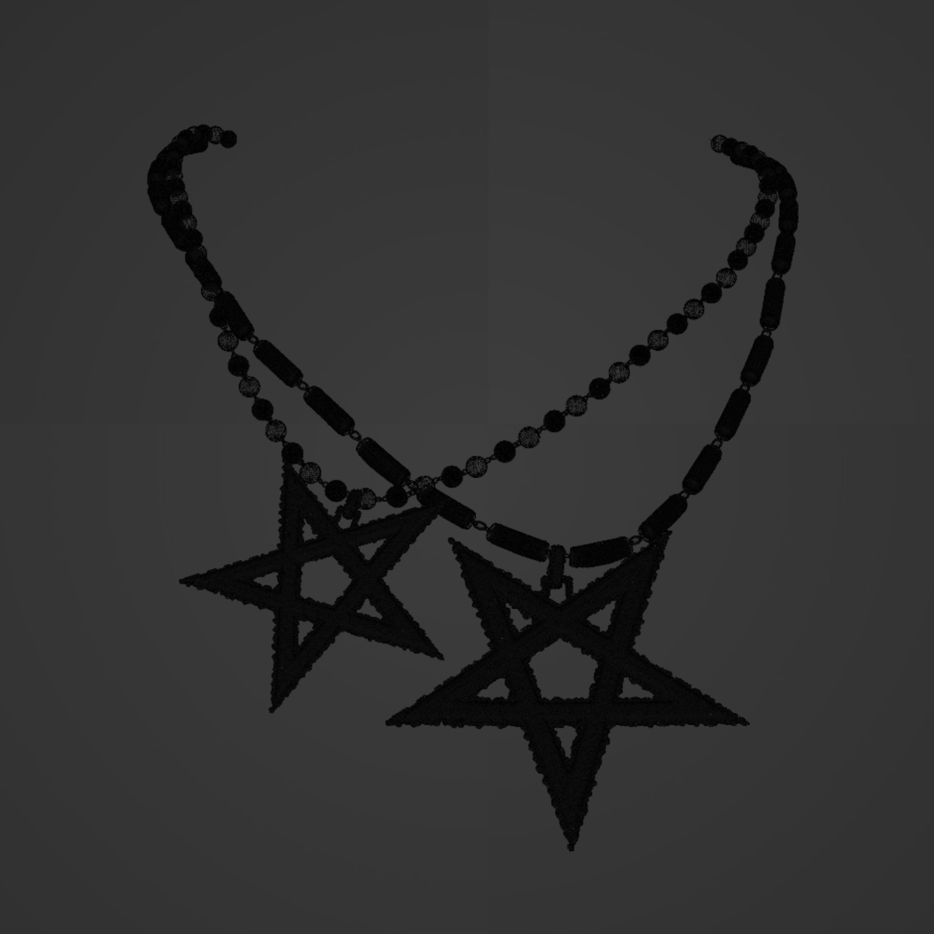 Playboi Carti - Pentagram Chain 3D Iced Out 3D model_3