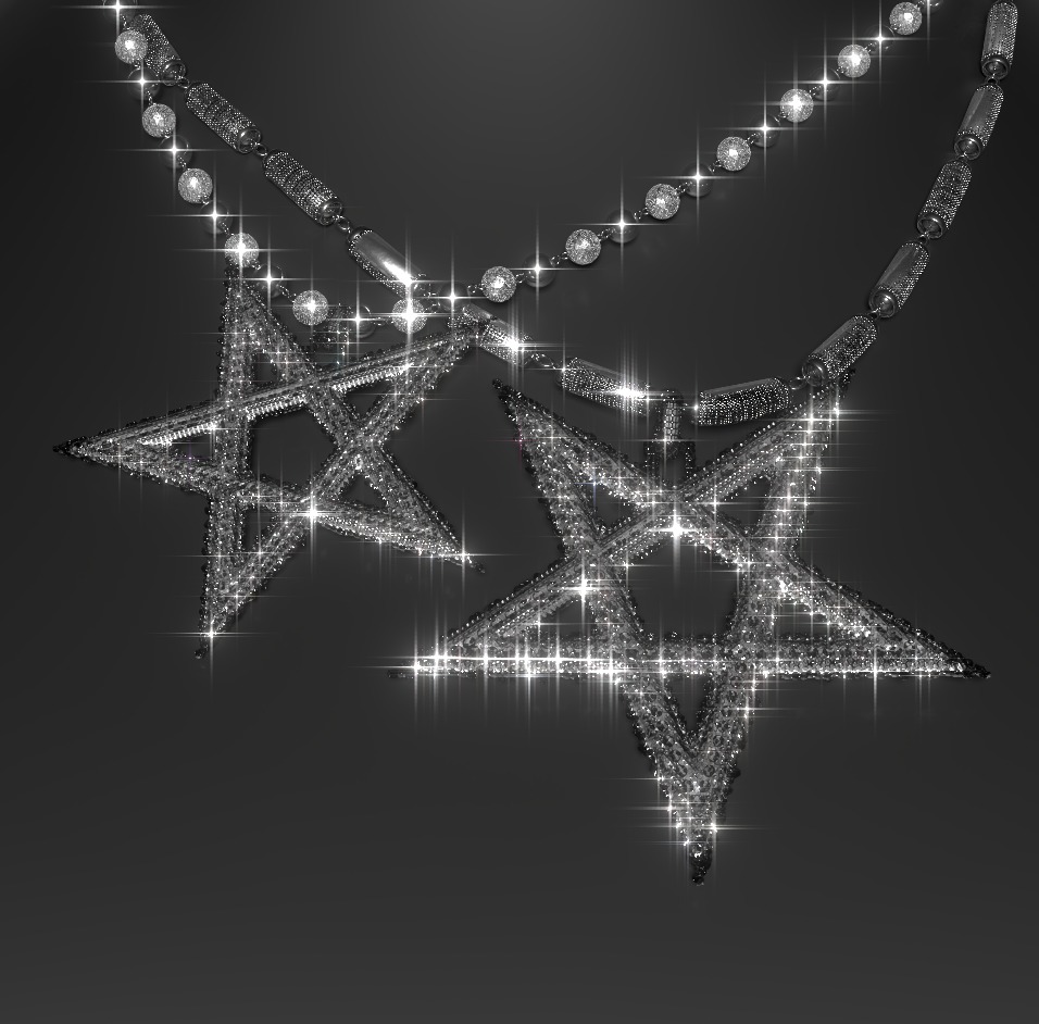 Playboi Carti - Pentagram Chain 3D Iced Out 3D model_1