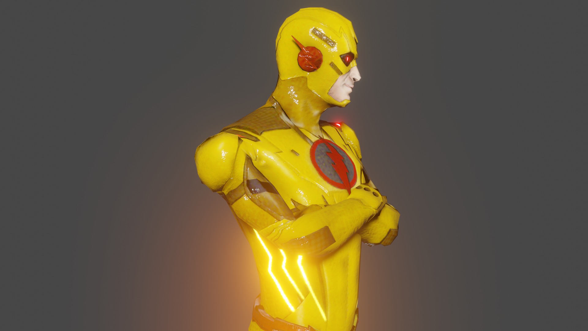 Reverse Flash Low-poly 3D model_3