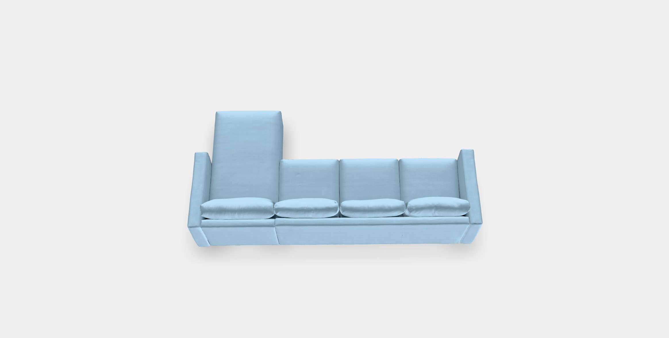 VIMLE 4-seat sofa with chaise longue 4 Low-poly 3D model_2