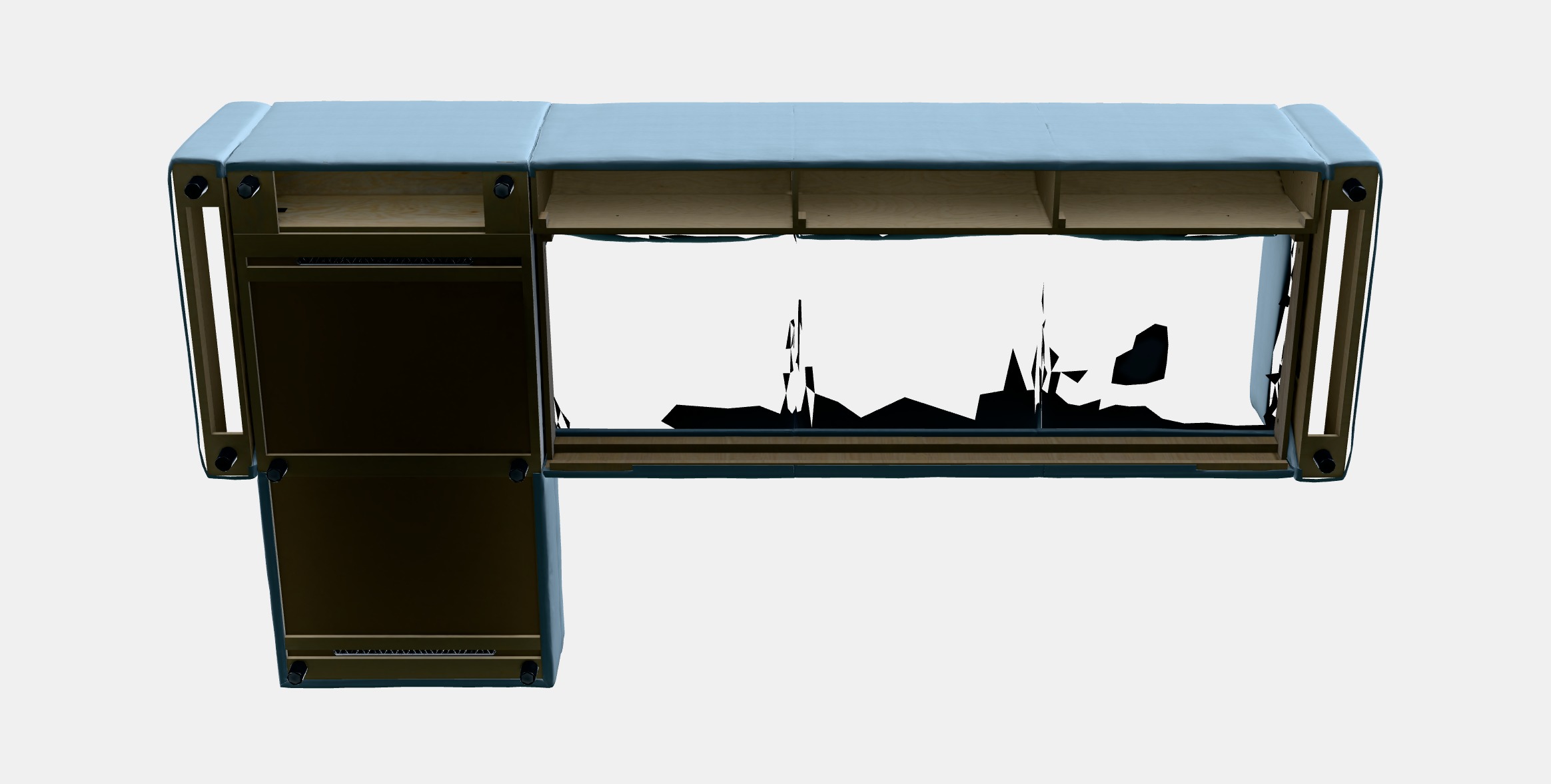 VIMLE 4-seat sofa with chaise longue 4 Low-poly 3D model_10