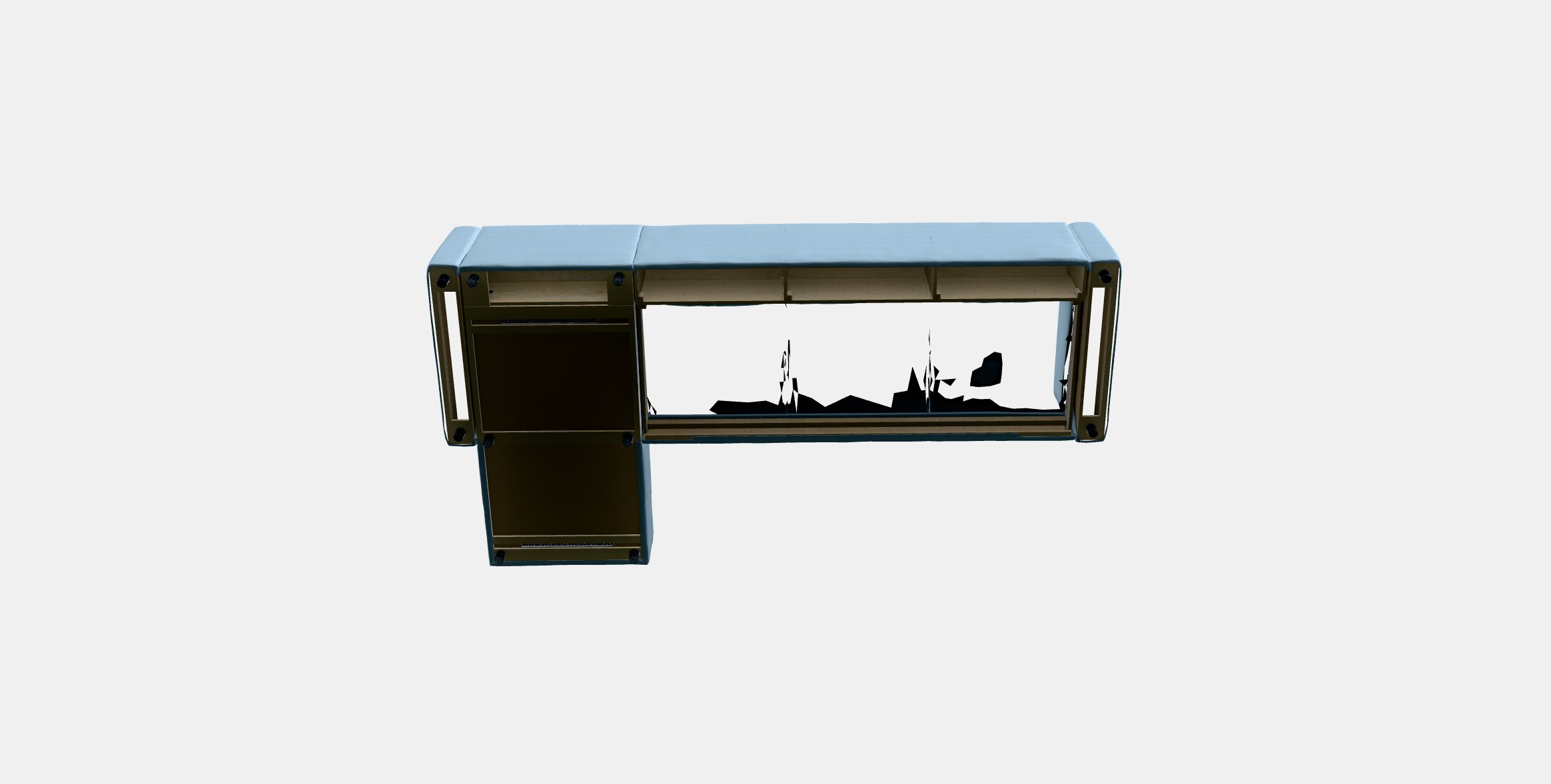 VIMLE 4-seat sofa with chaise longue 4 Low-poly 3D model_5