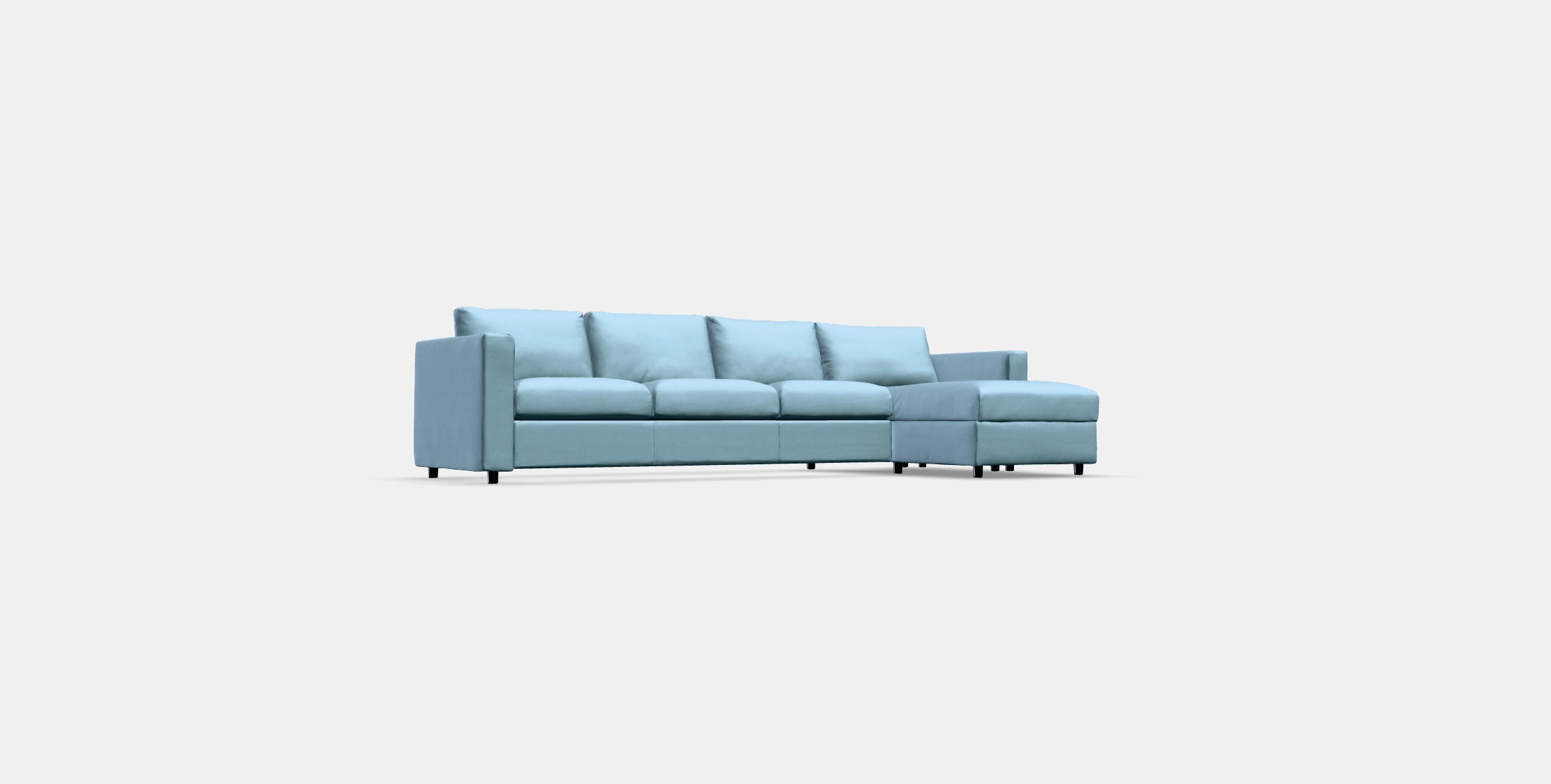 VIMLE 4-seat sofa with chaise longue 4 Low-poly 3D model_3