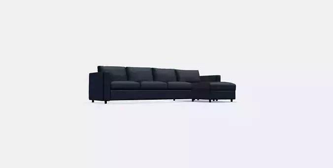 VIMLE 4-seat sofa with chaise longue 5 Low-poly 3D model