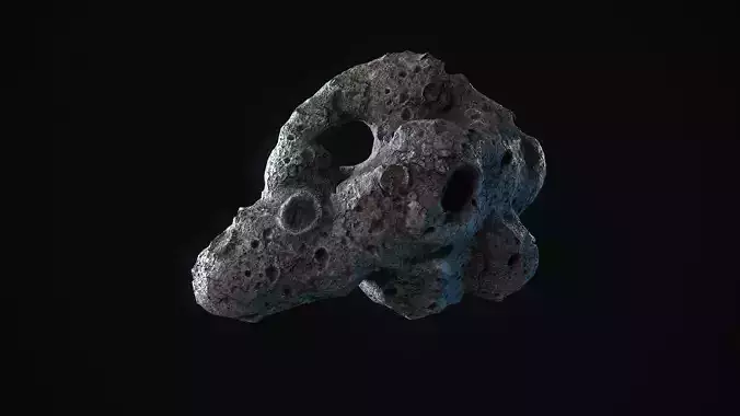 Realistic asteroid 4 Low-poly 3D model