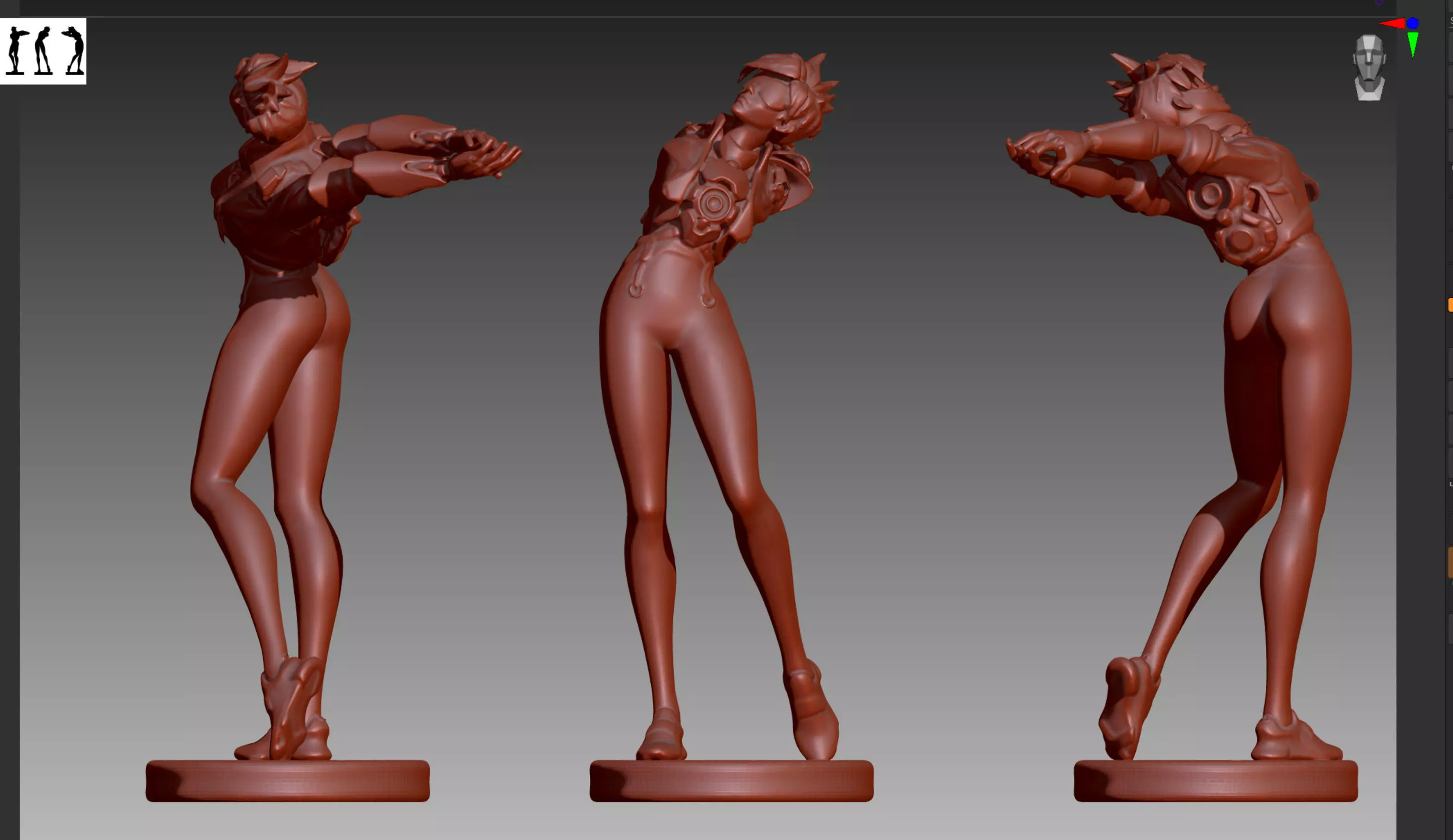 Overwatch Tracer preparing to go STL and OBJ 3D print model_0