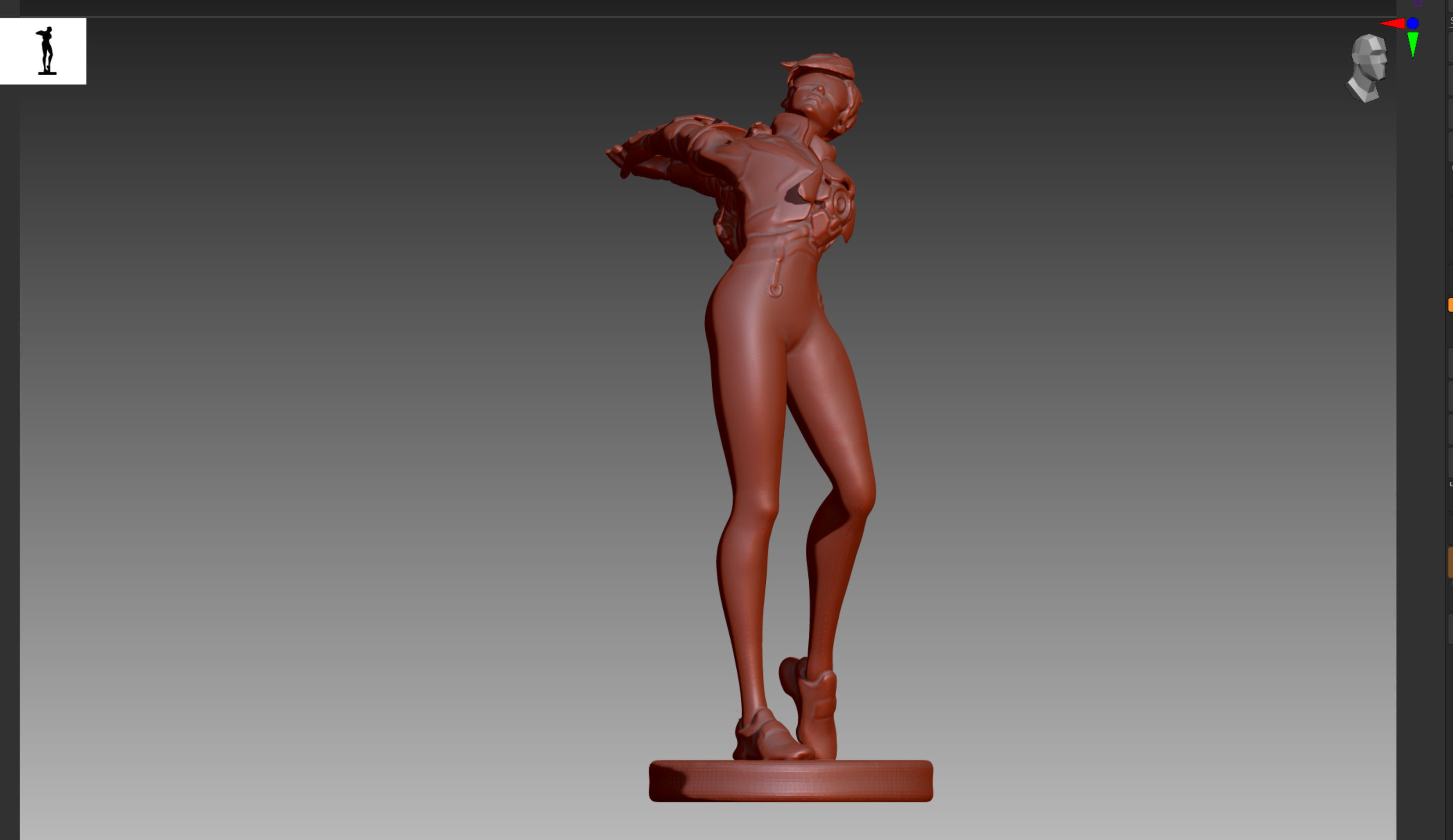 Overwatch Tracer preparing to go STL and OBJ 3D print model_8