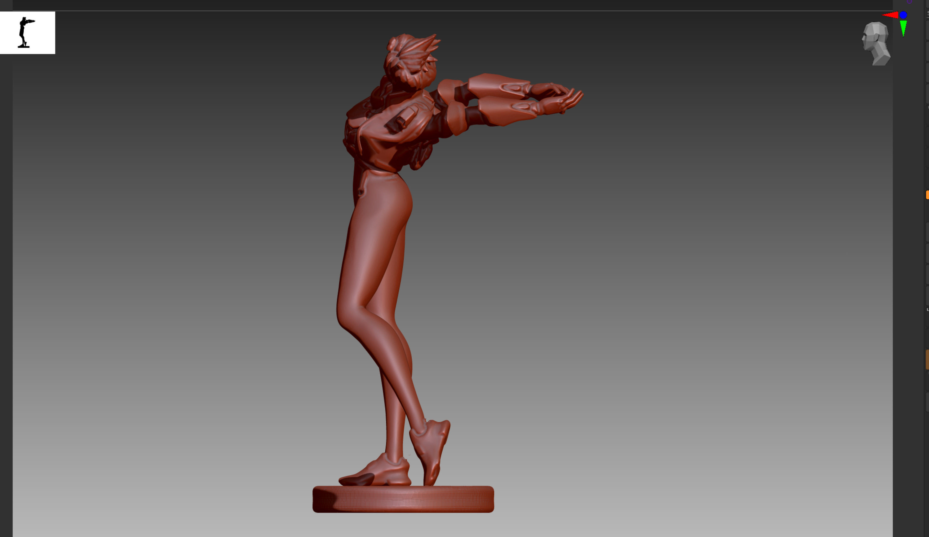 Overwatch Tracer preparing to go STL and OBJ 3D print model_3