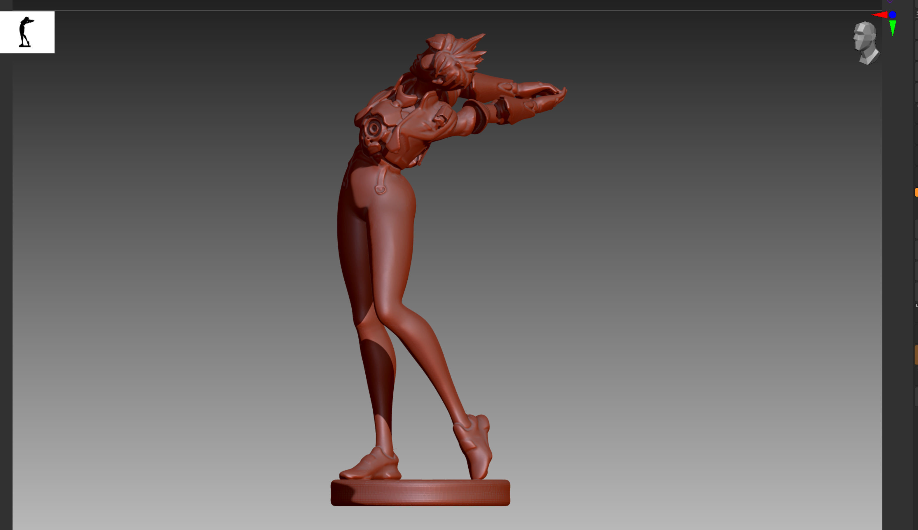 Overwatch Tracer preparing to go STL and OBJ 3D print model_2