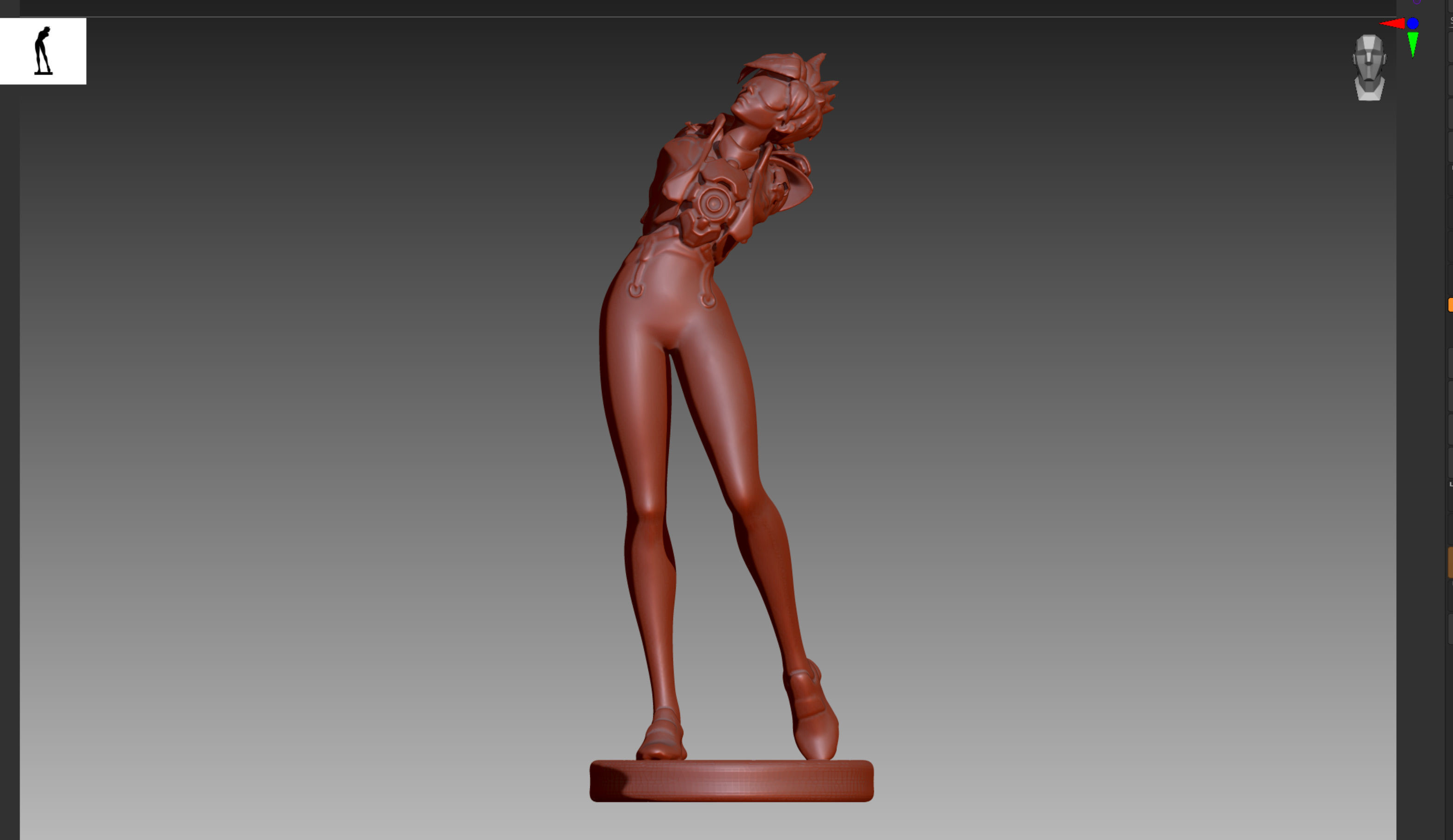 Overwatch Tracer preparing to go STL and OBJ 3D print model_1