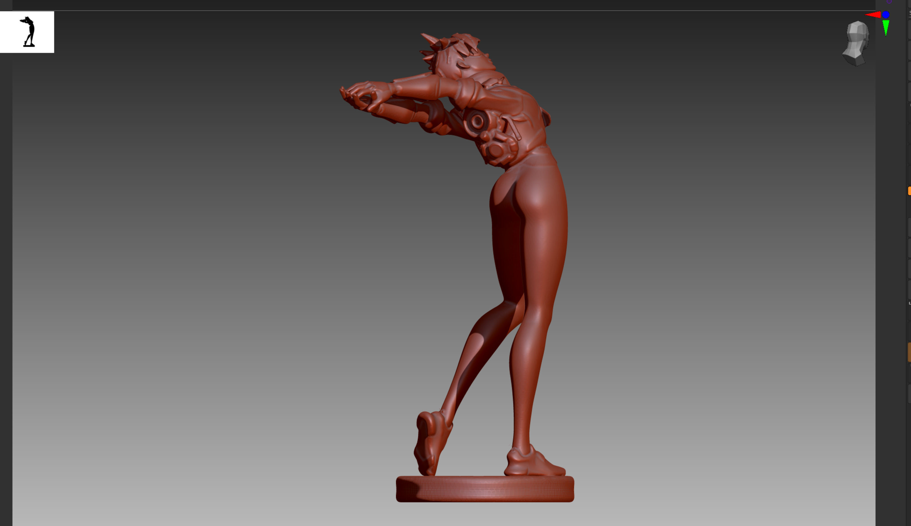 Overwatch Tracer preparing to go STL and OBJ 3D print model_6