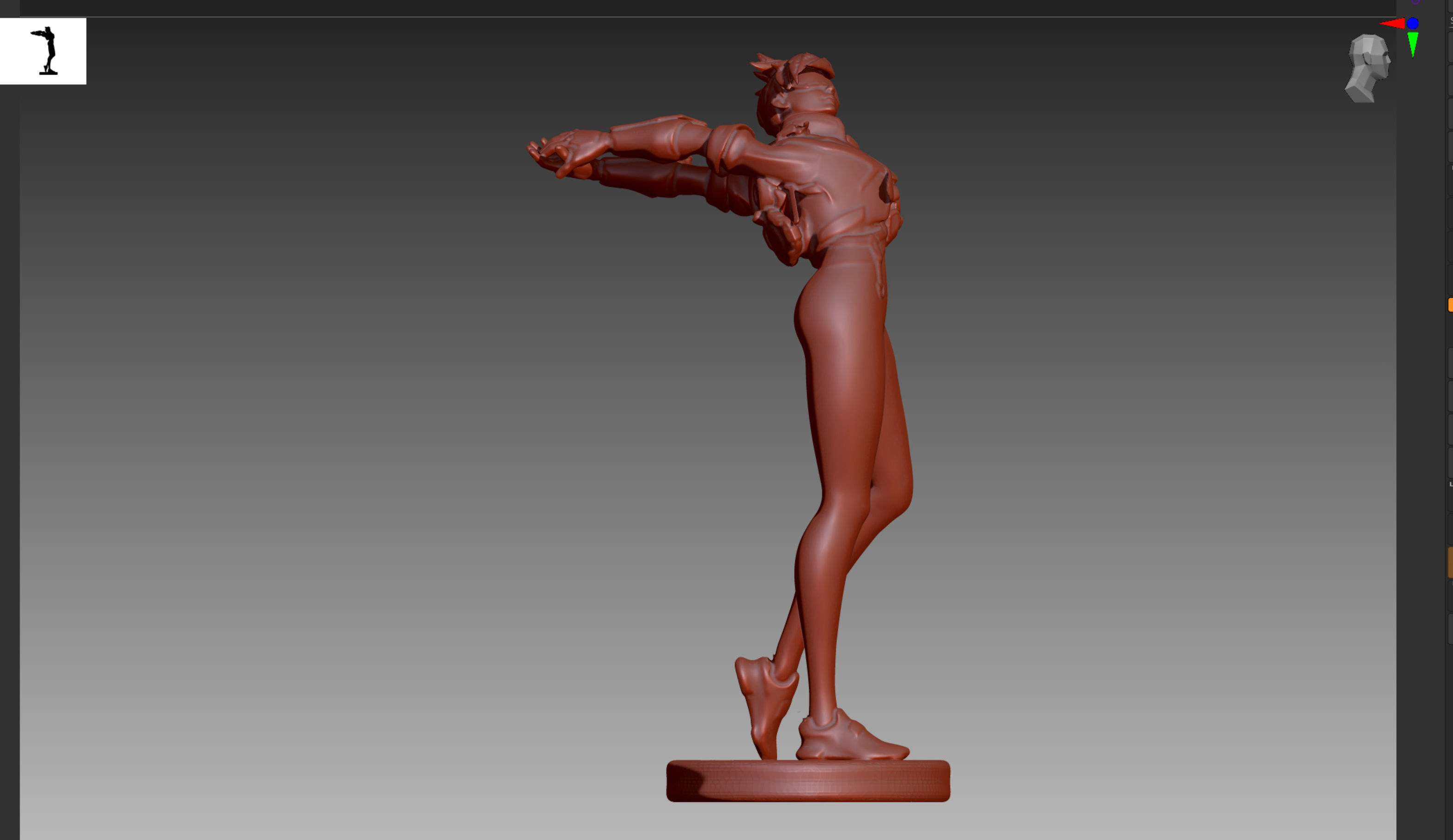 Overwatch Tracer preparing to go STL and OBJ 3D print model_7